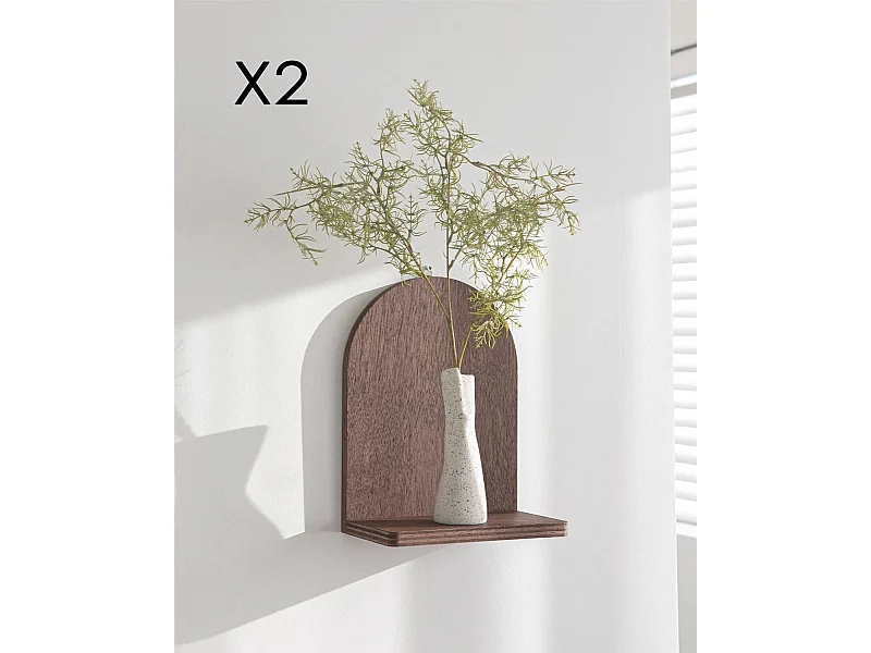 Wandplank – 16 x 26 x 9 cm – Walnoot – Multiplex