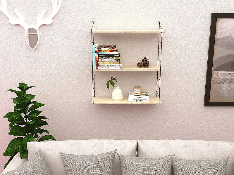 Wandplank – 72cm x 85cm x 20cm – Traverten – Melamine gecoate spaanplaat