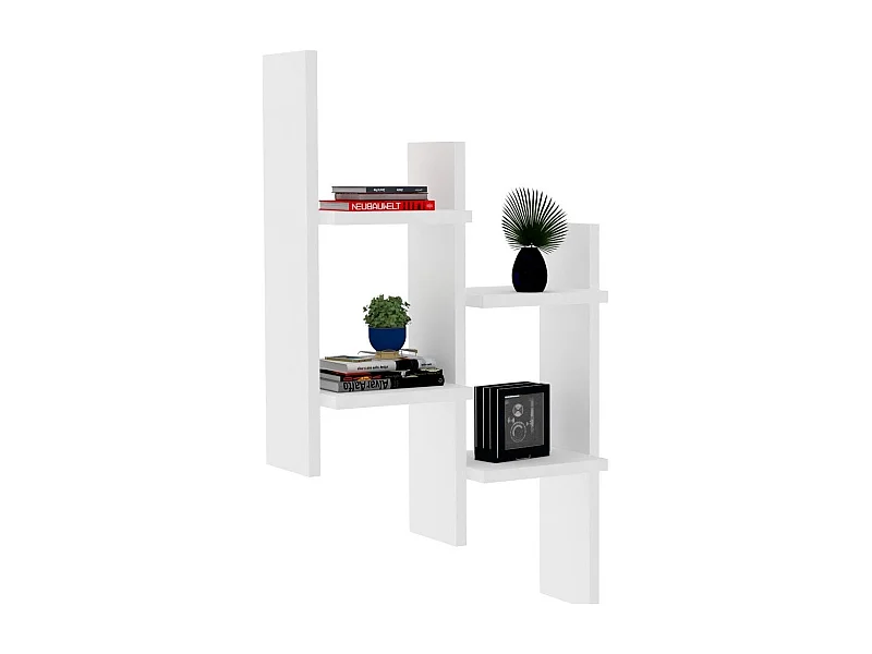 Estante de pared – 49,4 cm x 85 cm x 14,5 cm – Blanco – Tablero de partículas recubierto de melamina