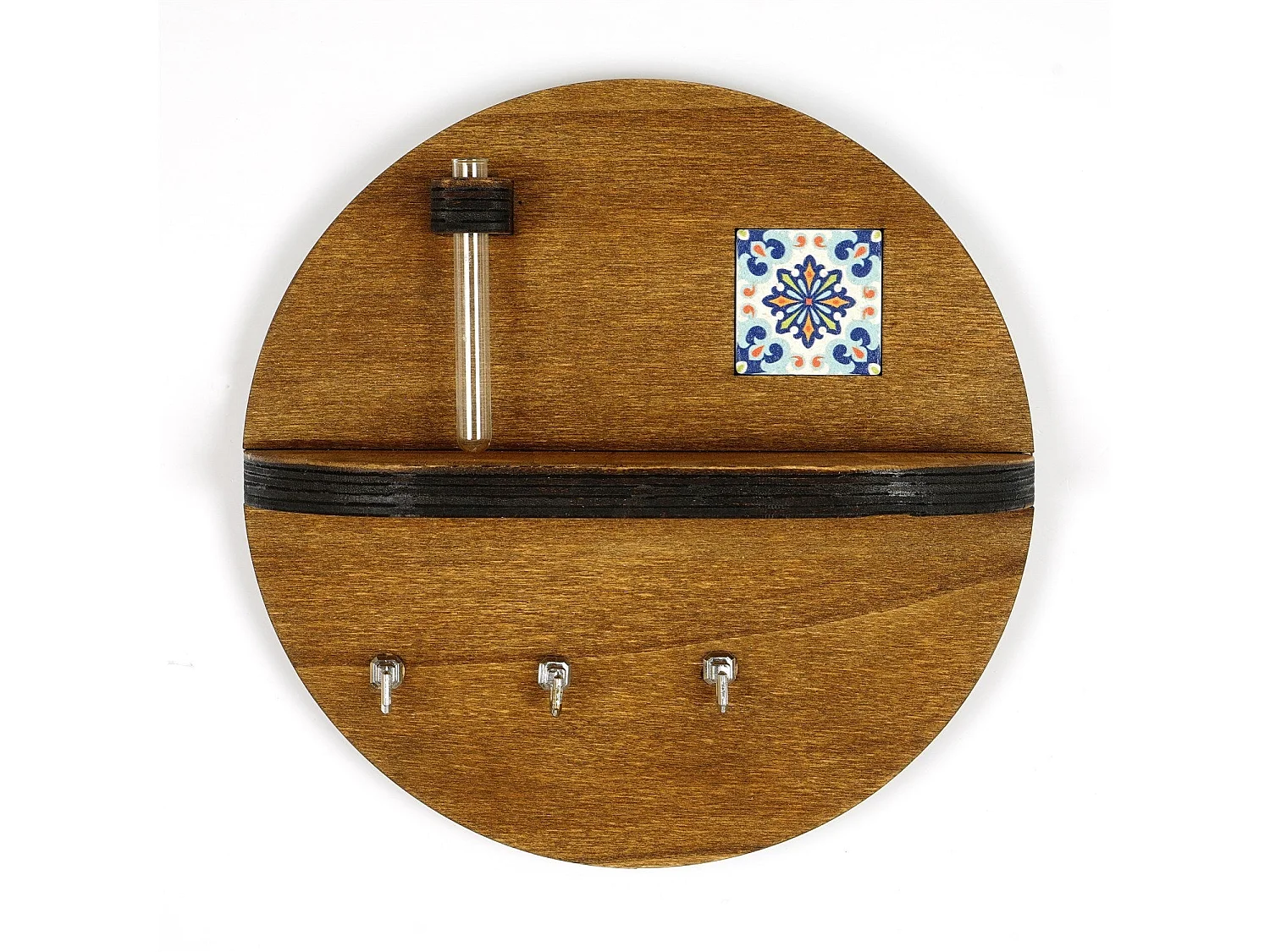 Étagère murale en noyer LAZ162 - 100 % toile 27 x 27 cm