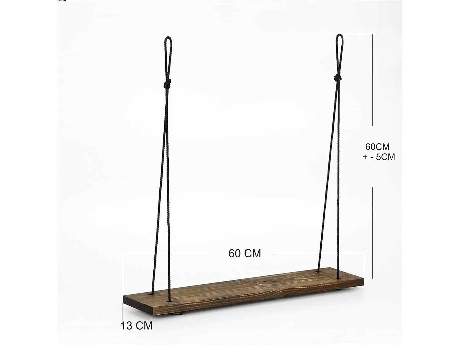 Wandregal – 60 cm x 13 cm x 1,6 cm – Walnuss – Tannenholz