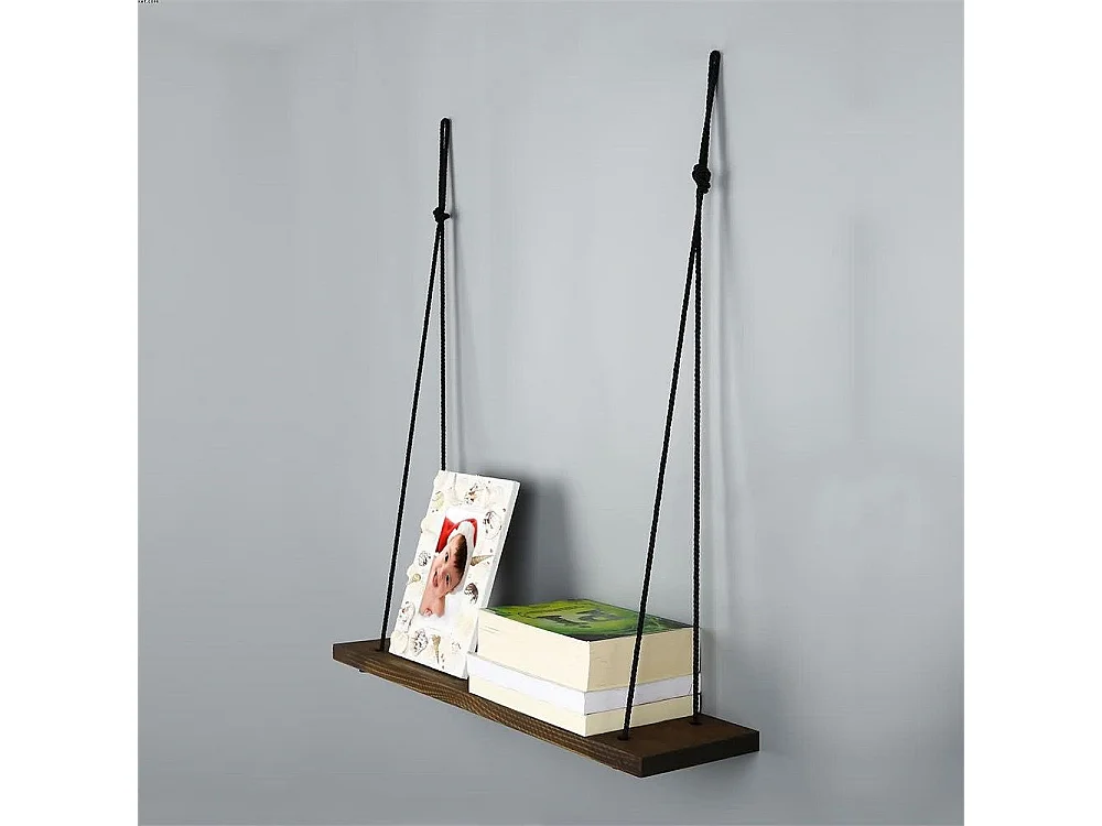 Étagère murale – 60 cm x 13 cm x 1,6 cm – Noyer – Bois de sapin