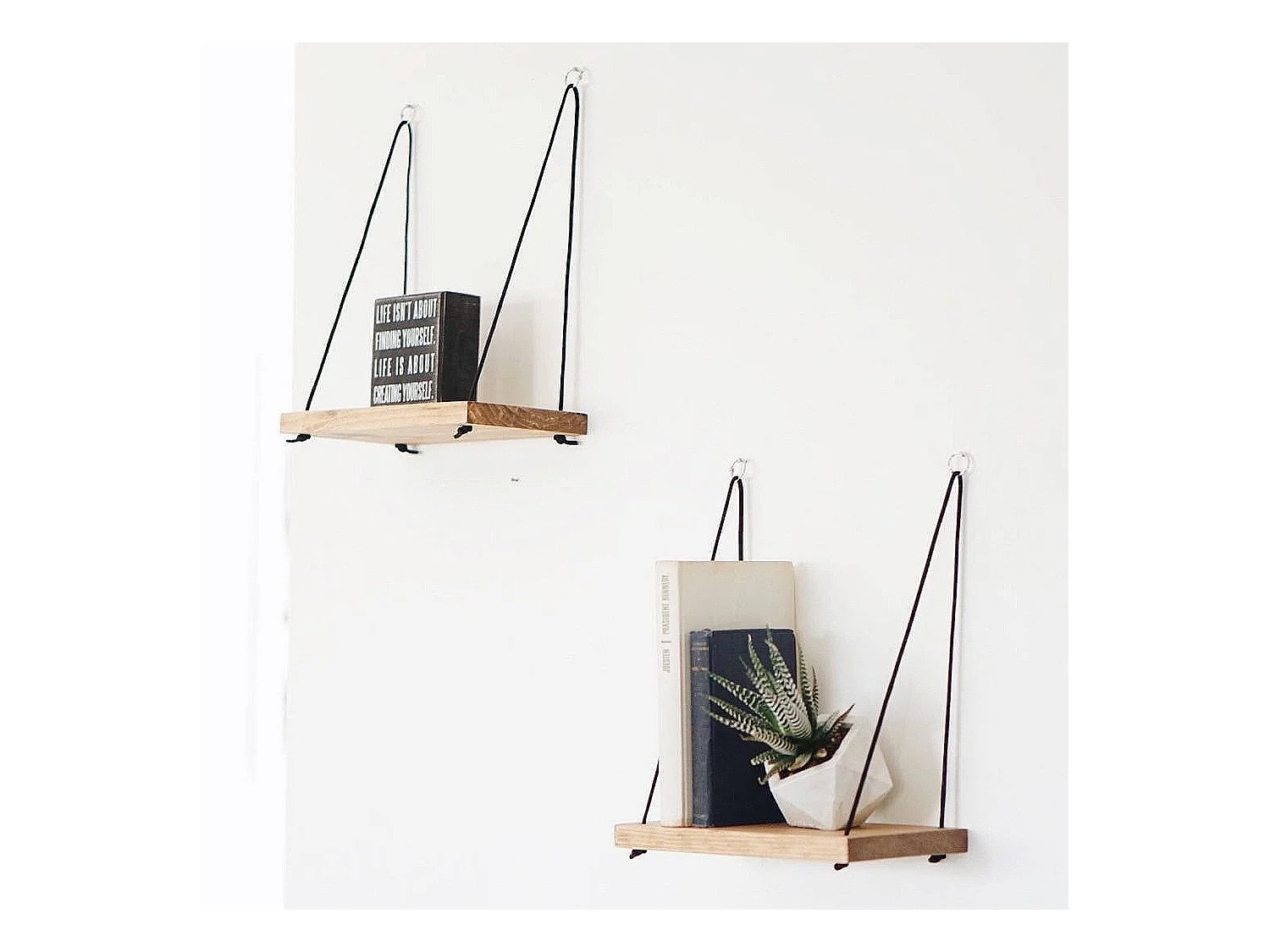 Étagère murale – 40 x 50 x 13 cm – couleur noyer – bois de sapin