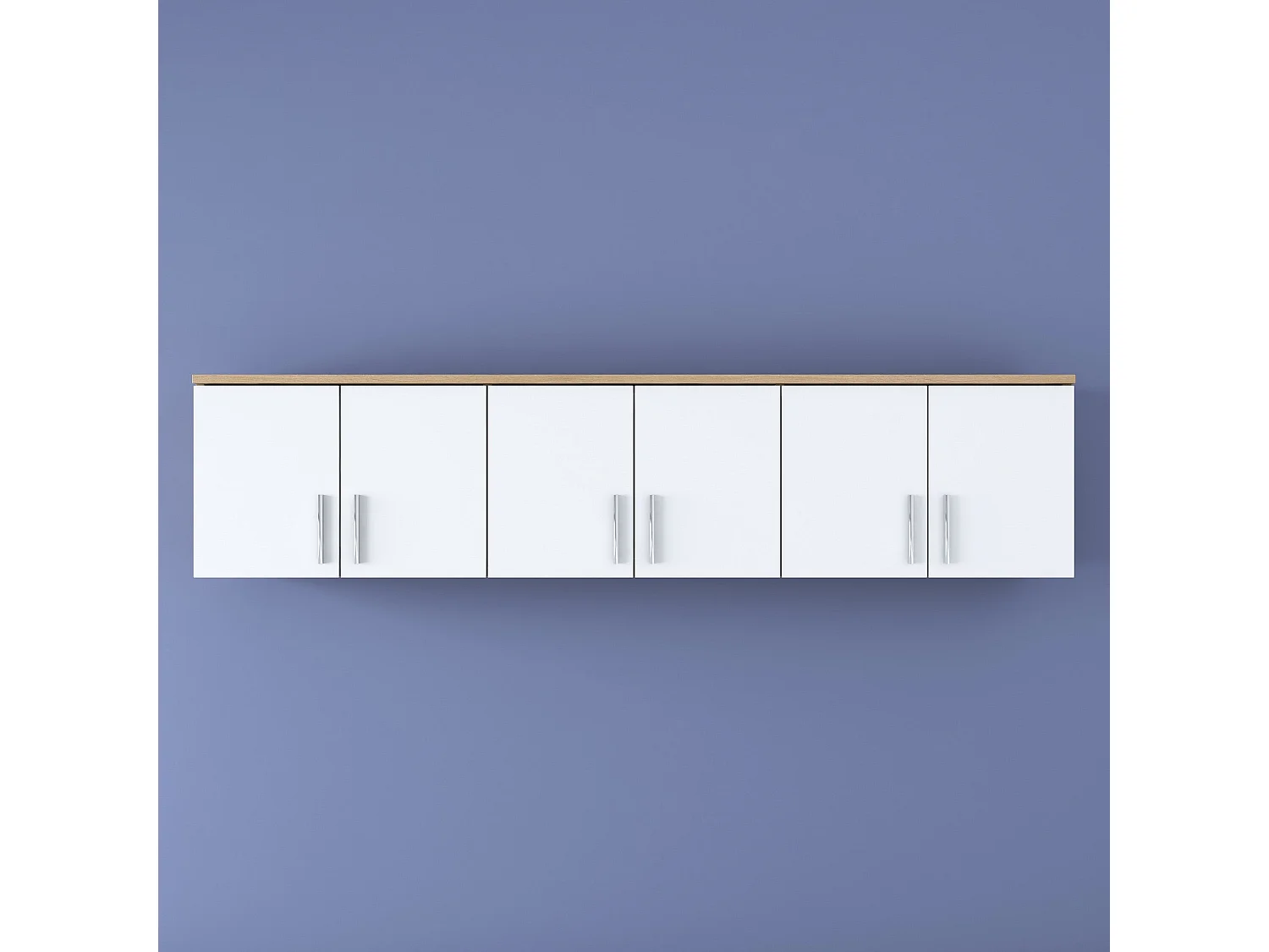 Wandregal – 180 x 41,4 x 37,5 cm – Walnuss und Weiß – Spanplatte