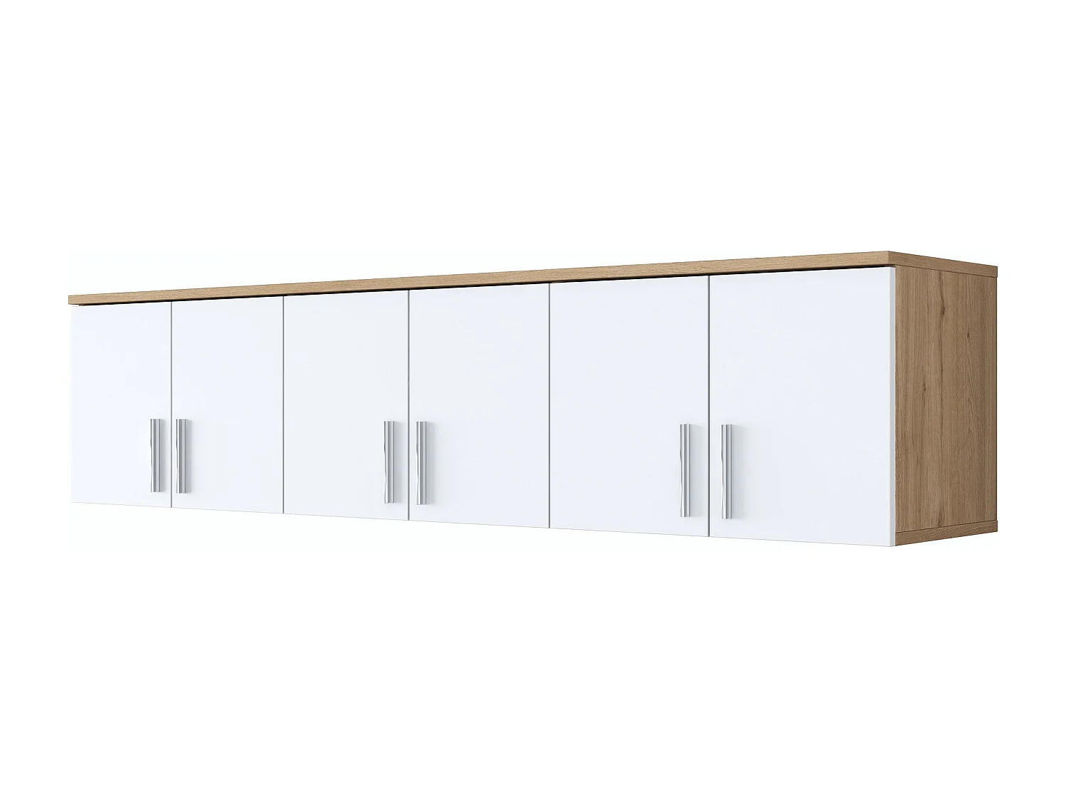 Wandregal – 180 x 41,4 x 37,5 cm – Walnuss und Weiß – Spanplatte