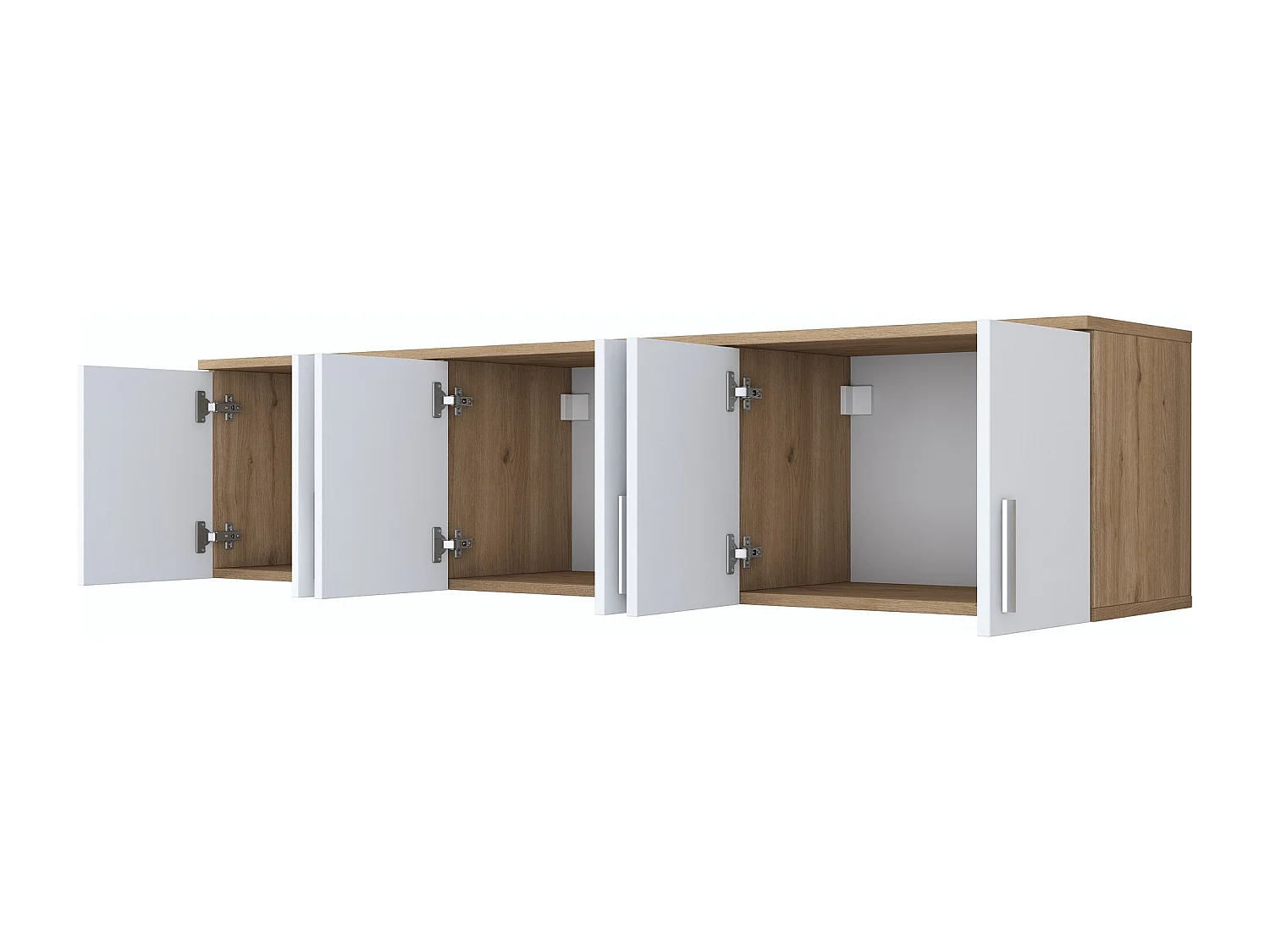 Wandregal – 180 x 41,4 x 37,5 cm – Walnuss und Weiß – Spanplatte