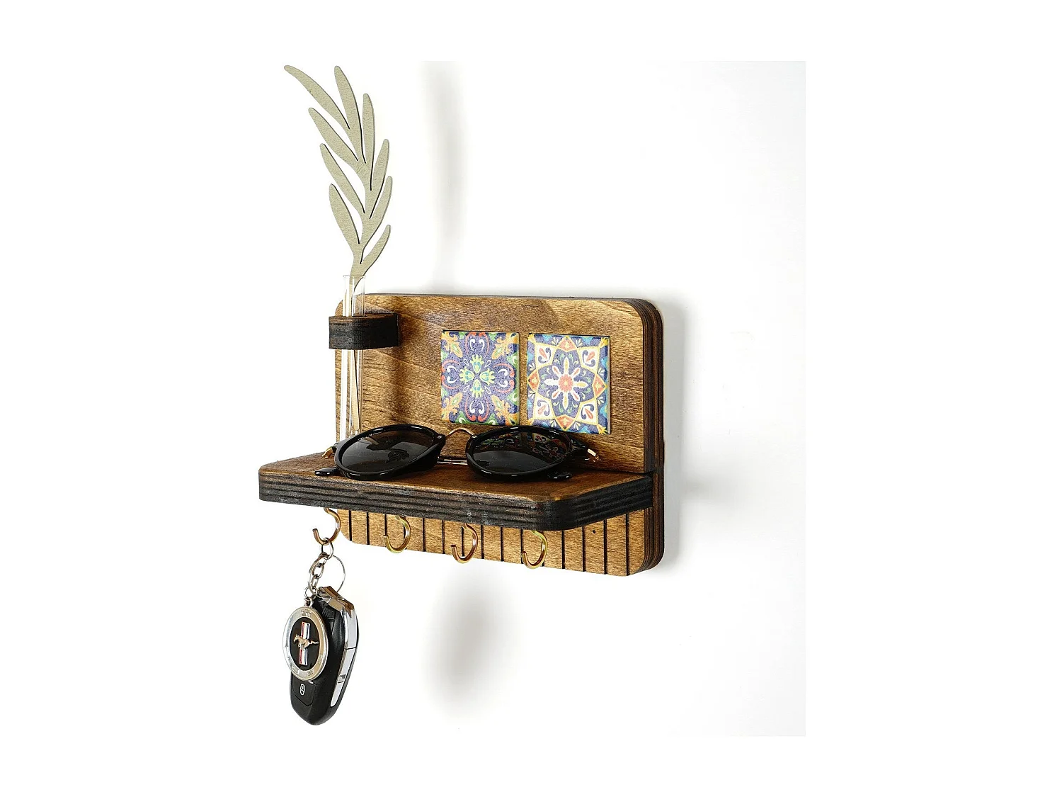 LAZ161 Walnoot Wandplank - 100% 18mm Canvas - 14x20x9cm