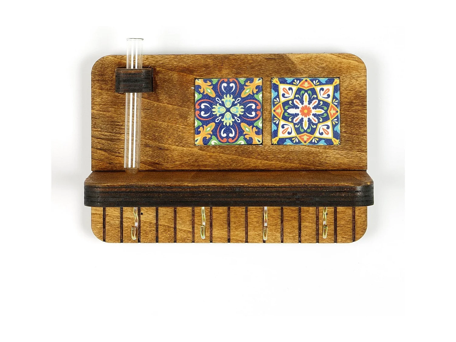 LAZ161 Walnoot Wandplank - 100% 18mm Canvas - 14x20x9cm