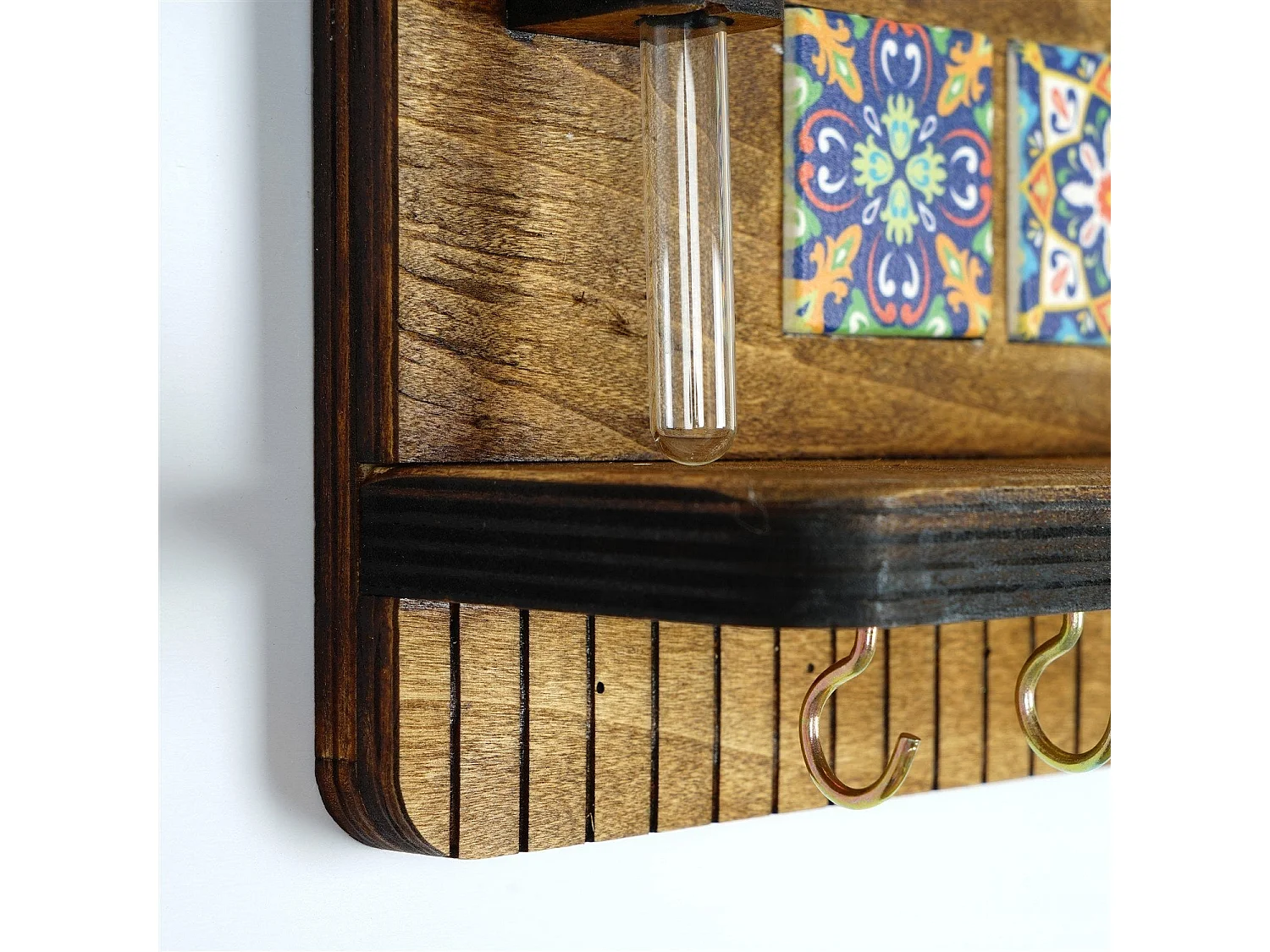 LAZ161 Walnoot Wandplank - 100% 18mm Canvas - 14x20x9cm