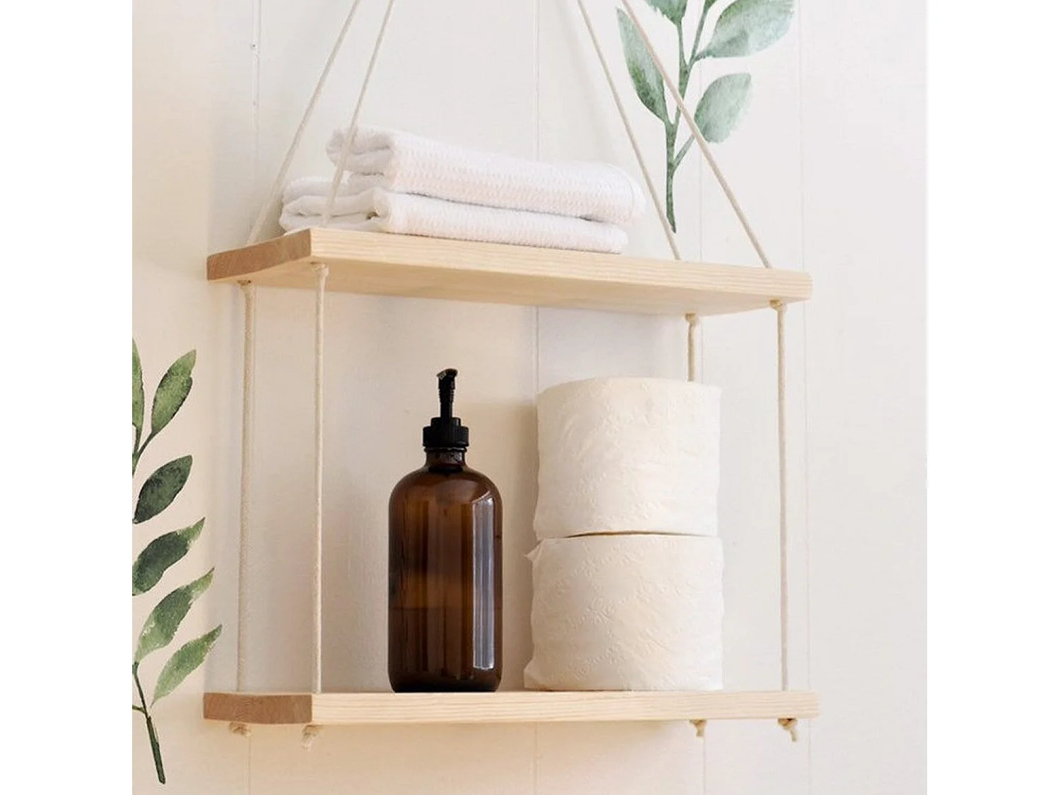 Wandplank – 40 cm x 14 cm x 2 cm – walnoot – dennenhout