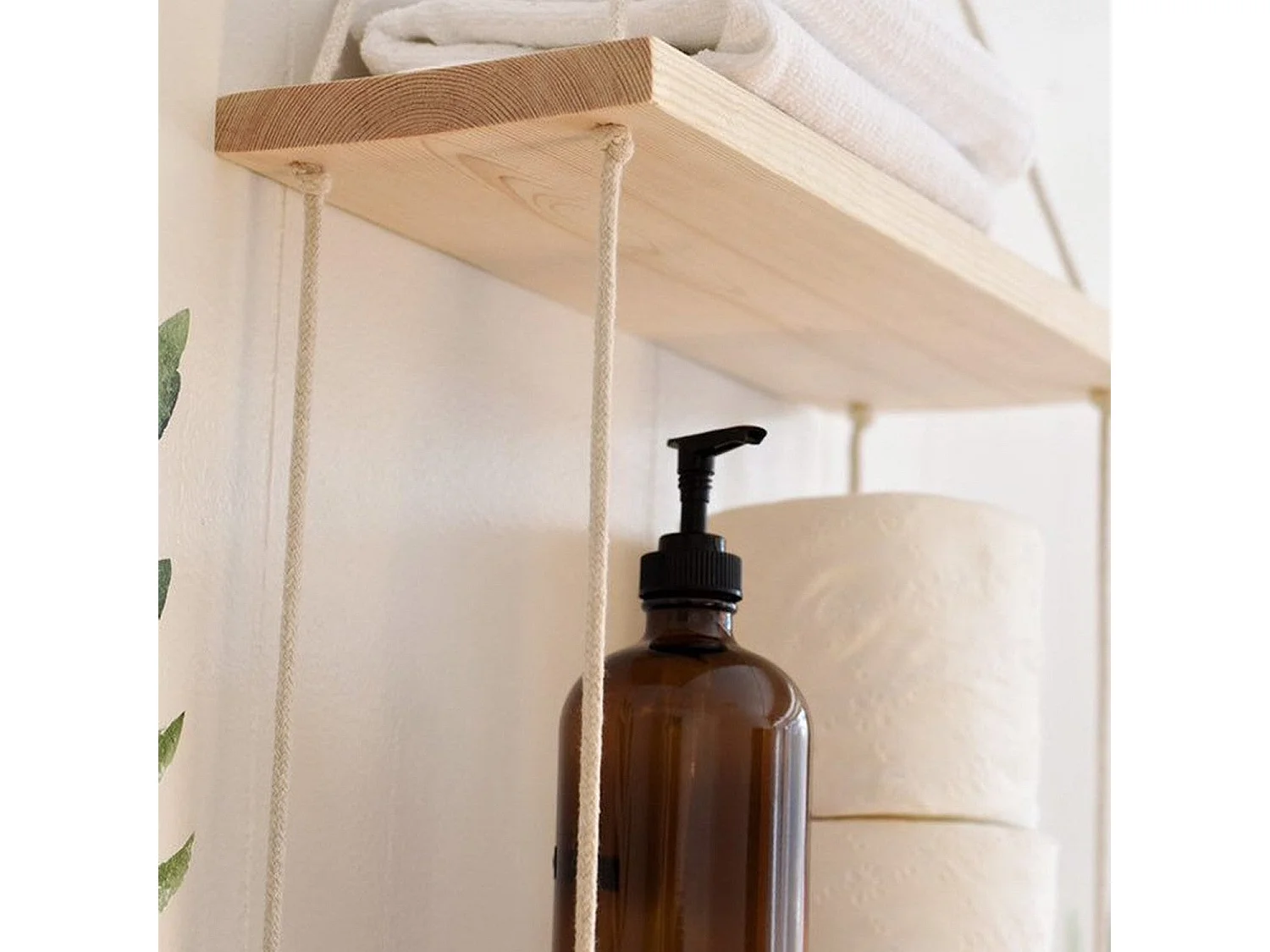 Wandplank – 40 cm x 14 cm x 2 cm – walnoot – dennenhout