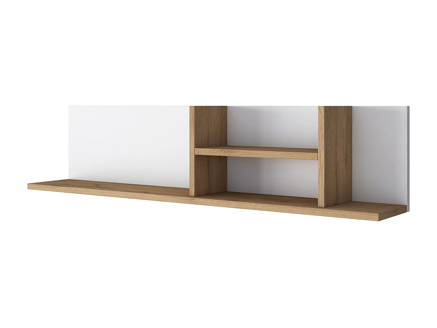 Wandregal – 120 cm x 25 cm x 19,8 cm – Weiß und Walnuss – Spanplatte