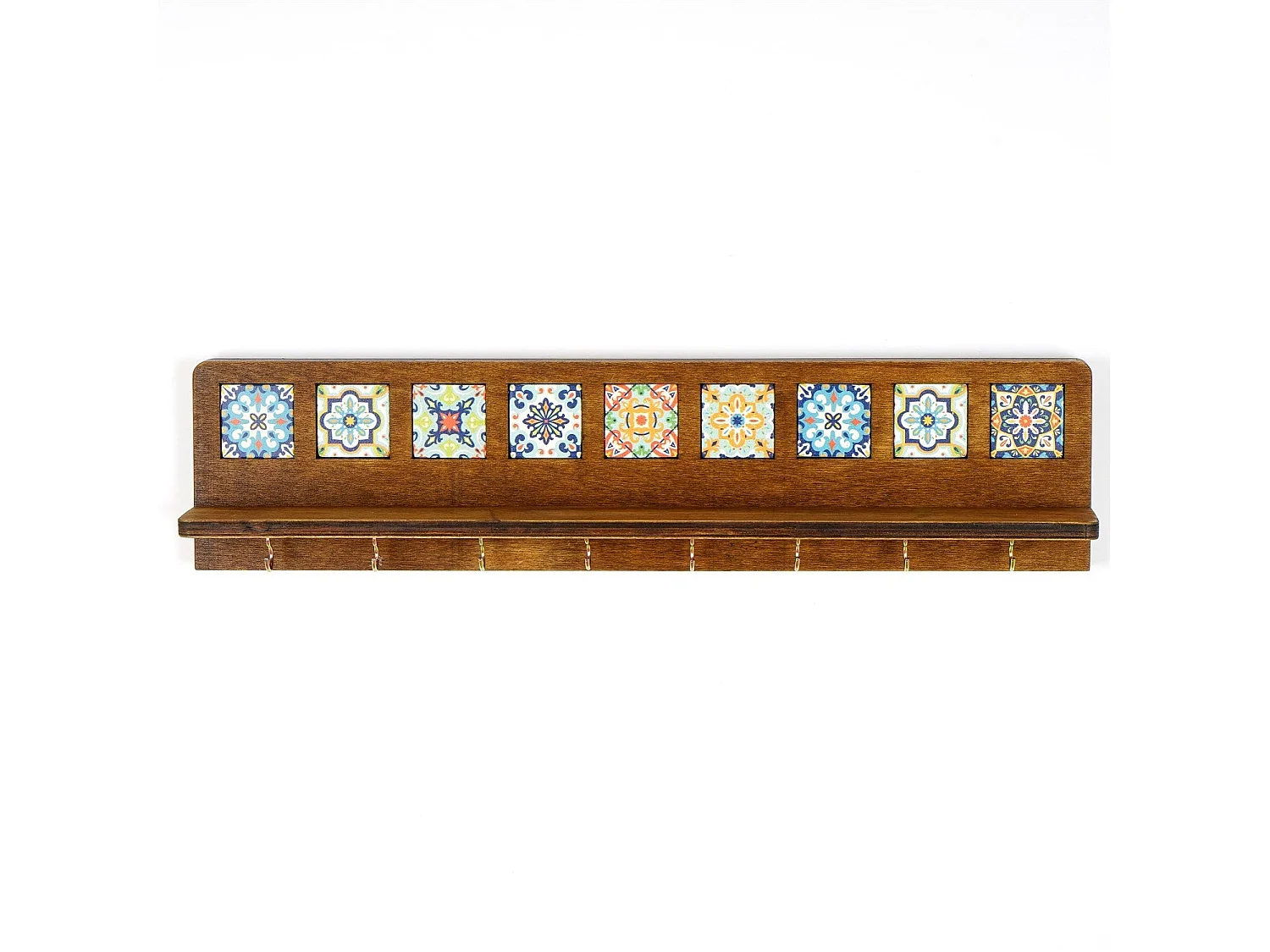 Étagère murale en noyer LAZ163 - 100 % toile 60 x 14 x 8 cm