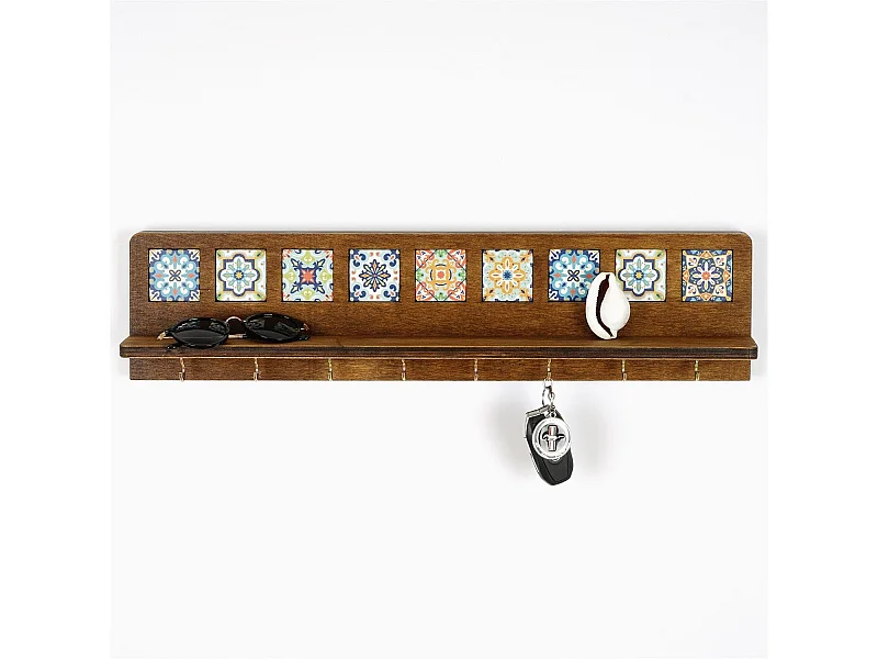 LAZ163 Walnoot Wandplank - 100% Canvas 60x14x8cm