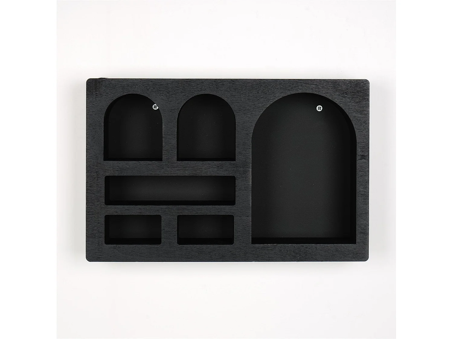 Étagère murale en bois massif – 35 cm x 23 cm x 6 cm – noire