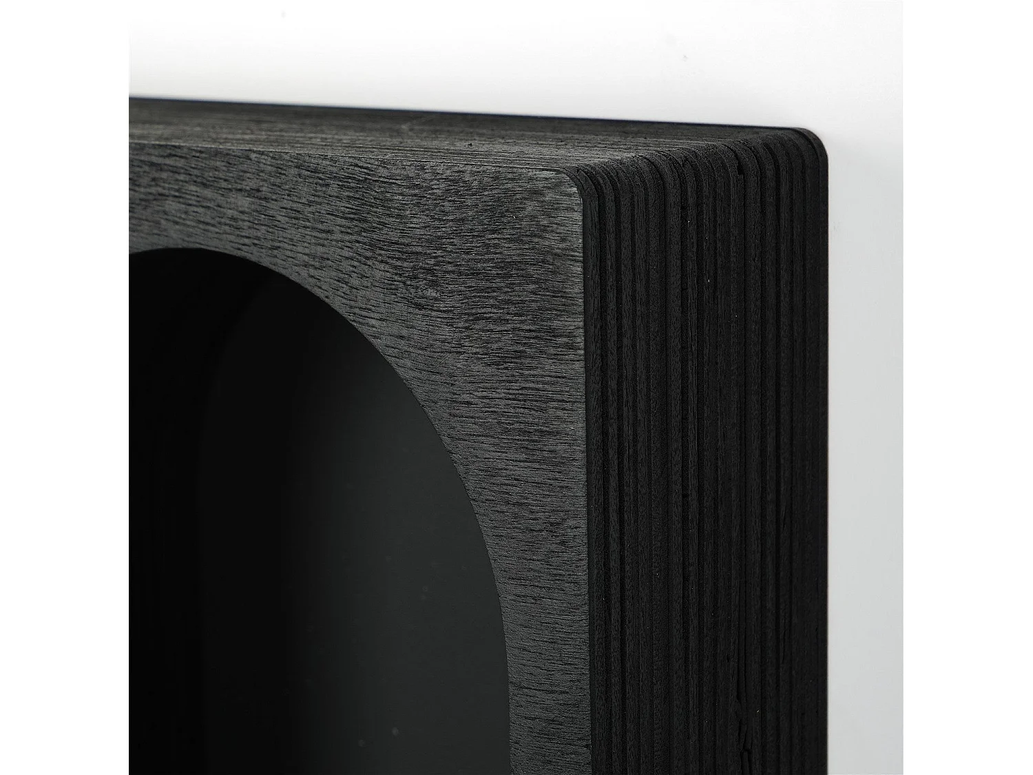 Étagère murale en bois massif – 35 cm x 23 cm x 6 cm – noire