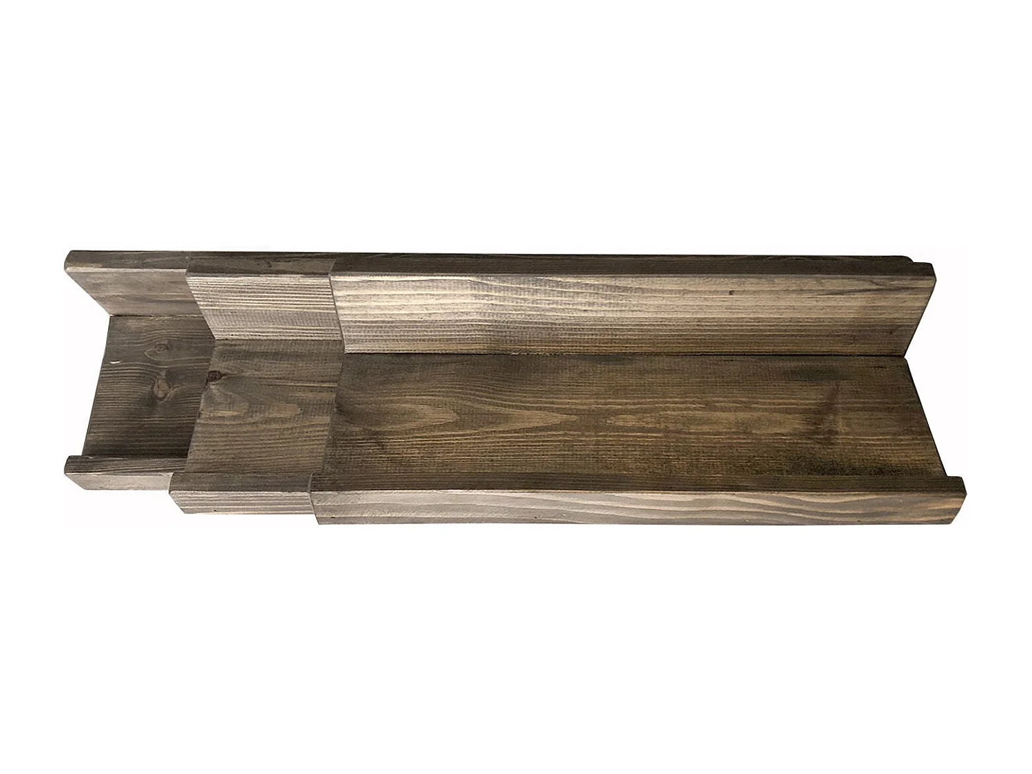 Étagère murale – 60x15x8 cm, 50x15x8 cm, 40x15x8 cm – Noyer – Bois massif