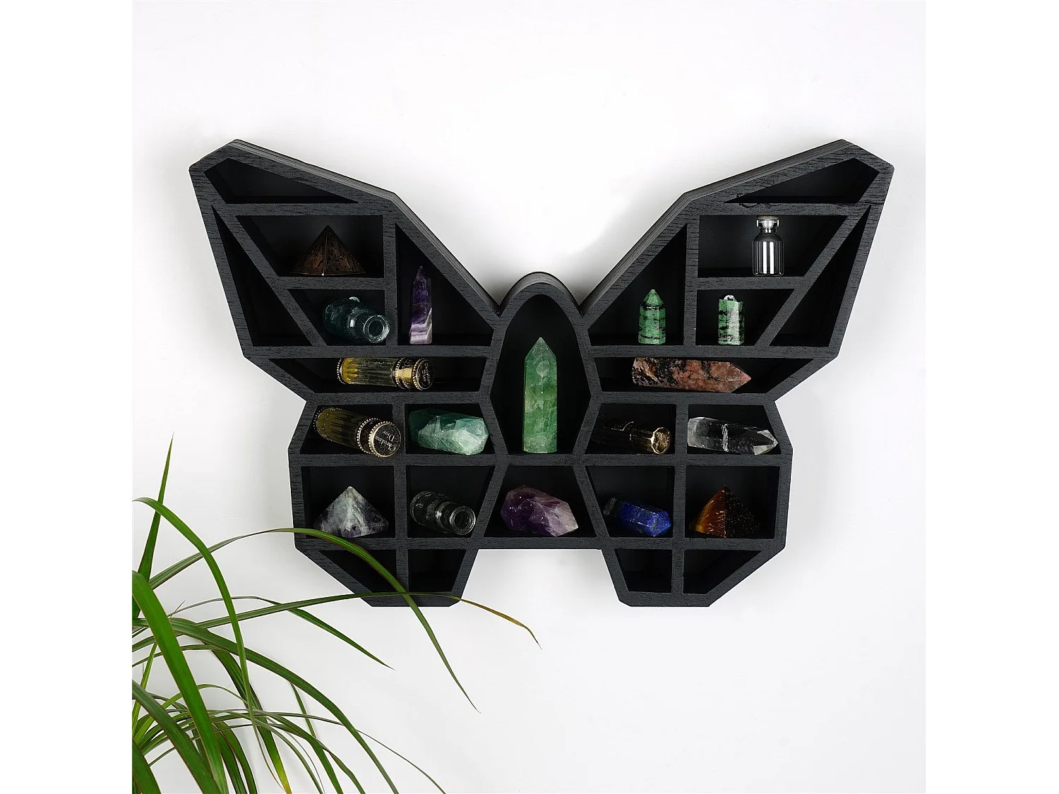 Mensola da parete – 27 cm x 40 cm x 6 cm – Nero – Legno massello