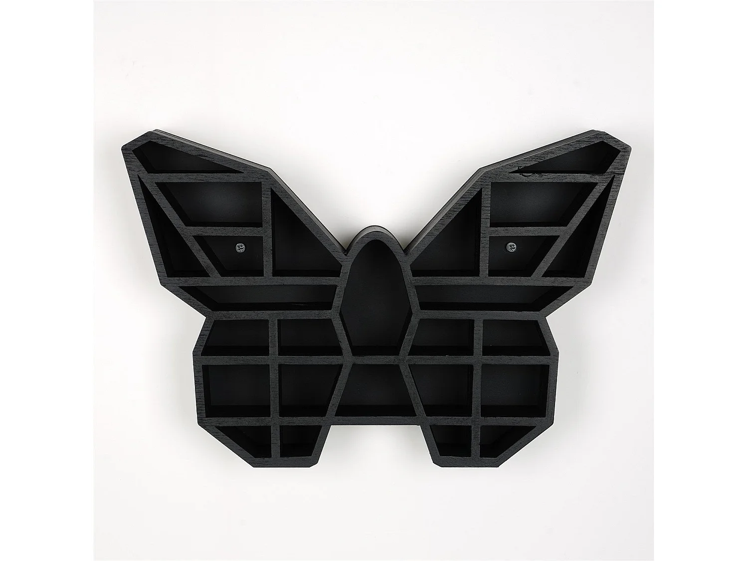 Mensola da parete – 27 cm x 40 cm x 6 cm – Nero – Legno massello