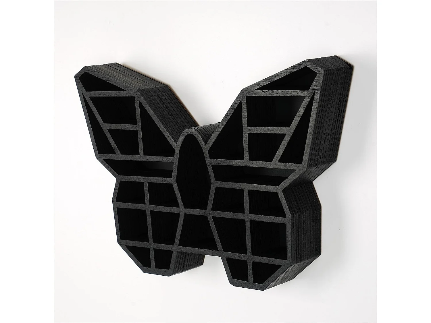 Mensola da parete – 27 cm x 40 cm x 6 cm – Nero – Legno massello