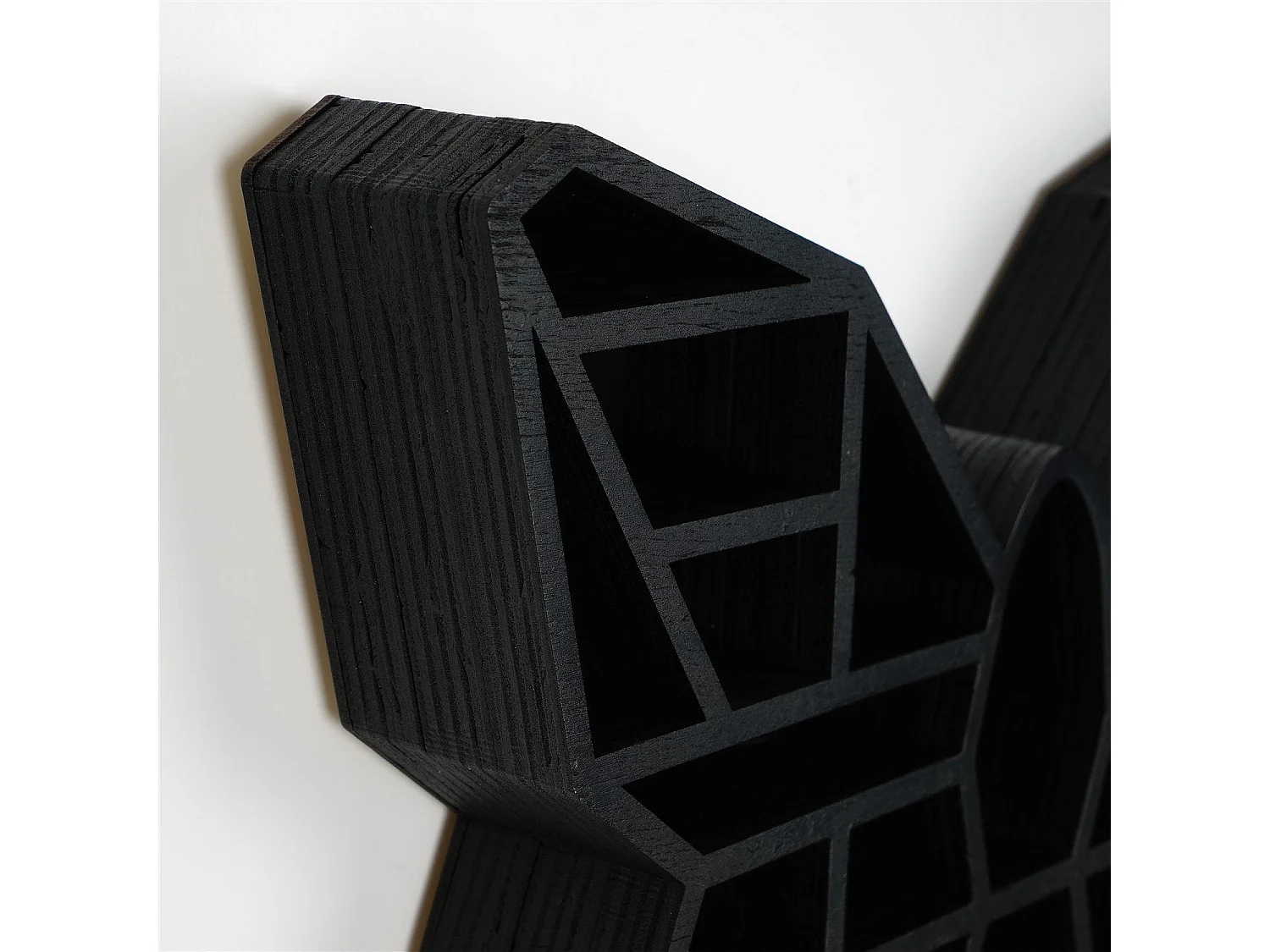 Mensola da parete – 27 cm x 40 cm x 6 cm – Nero – Legno massello