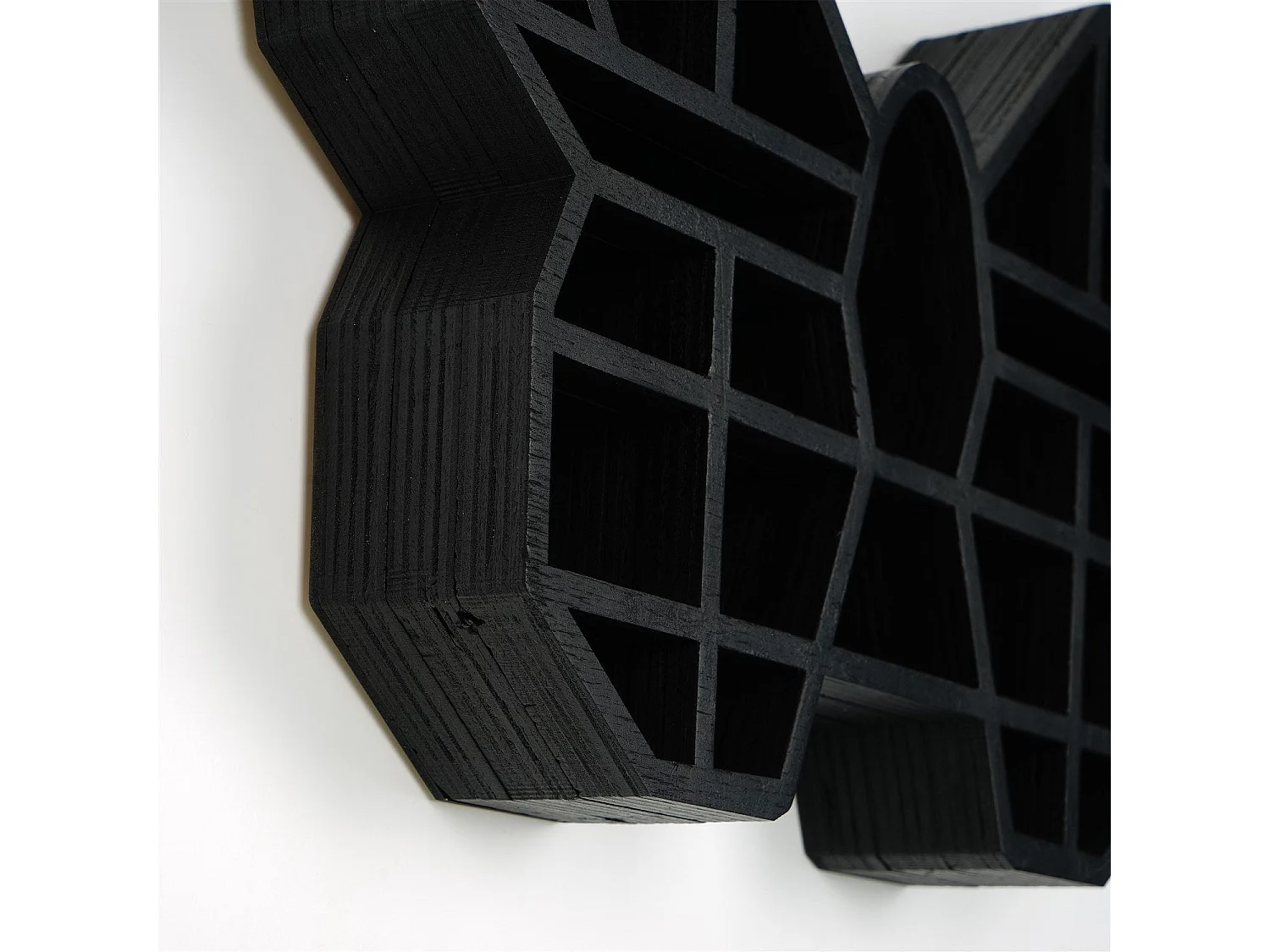 Mensola da parete – 27 cm x 40 cm x 6 cm – Nero – Legno massello