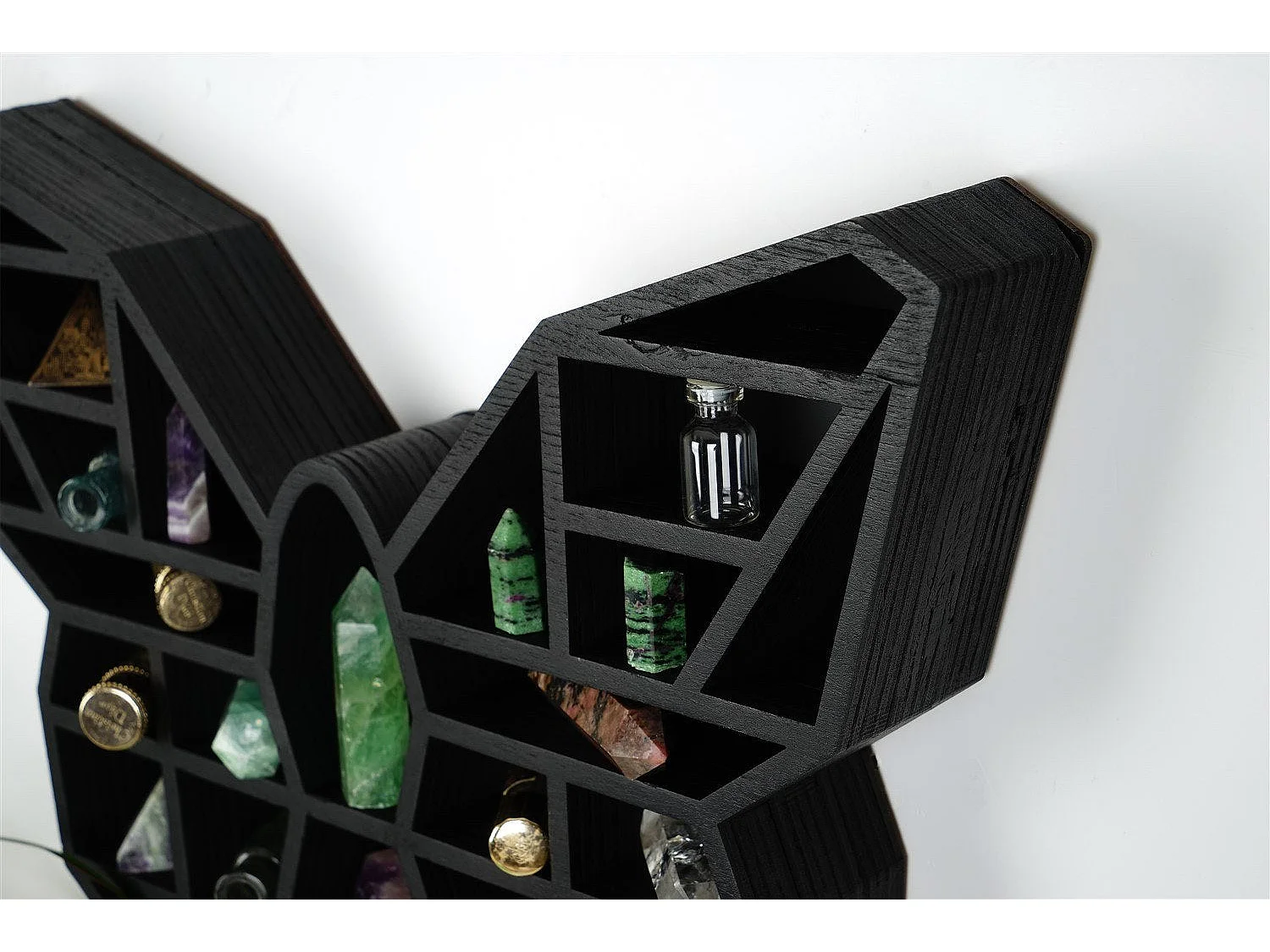 Mensola da parete – 27 cm x 40 cm x 6 cm – Nero – Legno massello