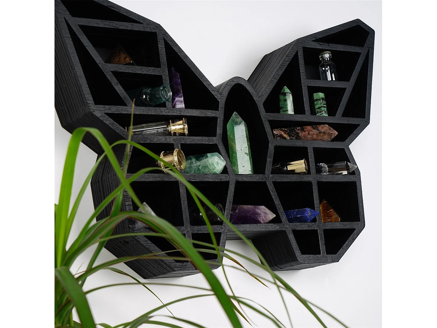 Étagère murale – 27 cm x 40 cm x 6 cm – Noir – Bois massif