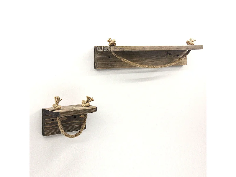 Étagère murale – 50 cm x 10 cm x 9 cm – Noyer – Bois de sapin