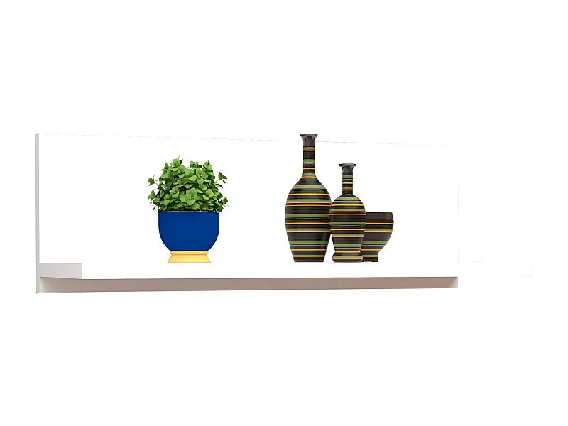 Estante de pared – 60 cm x 19,6 cm x 21,6 cm – Blanco – Tablero de partículas recubierto de melamina