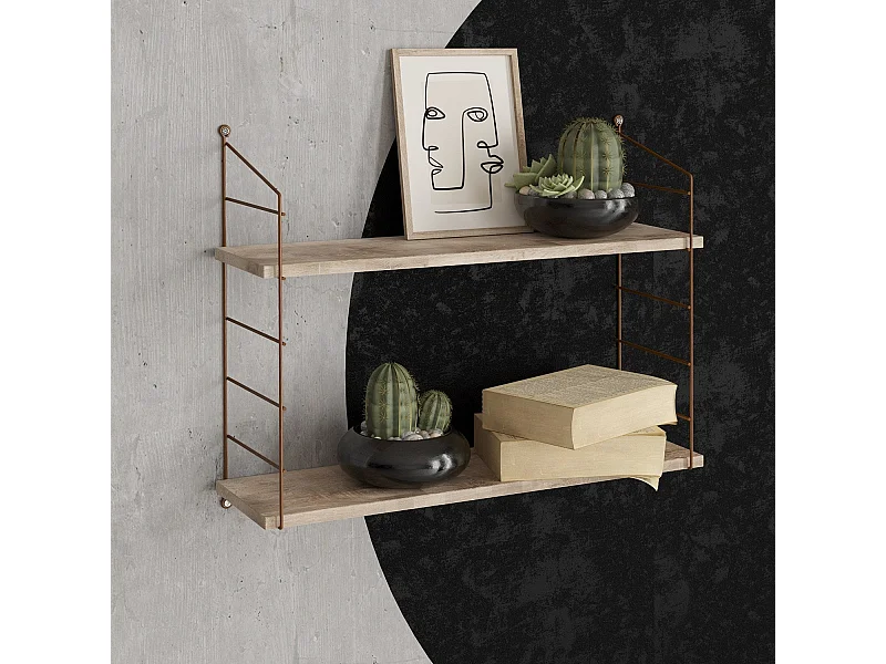 Wandplank – 72 cm x 58 cm x 20 cm – bruin – spaanplaat