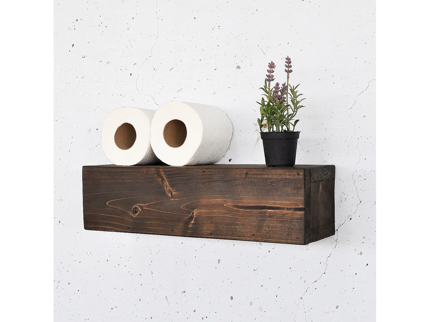 Wandregal aus Holz – 13 cm x 40 cm x 11 cm – Naturholz