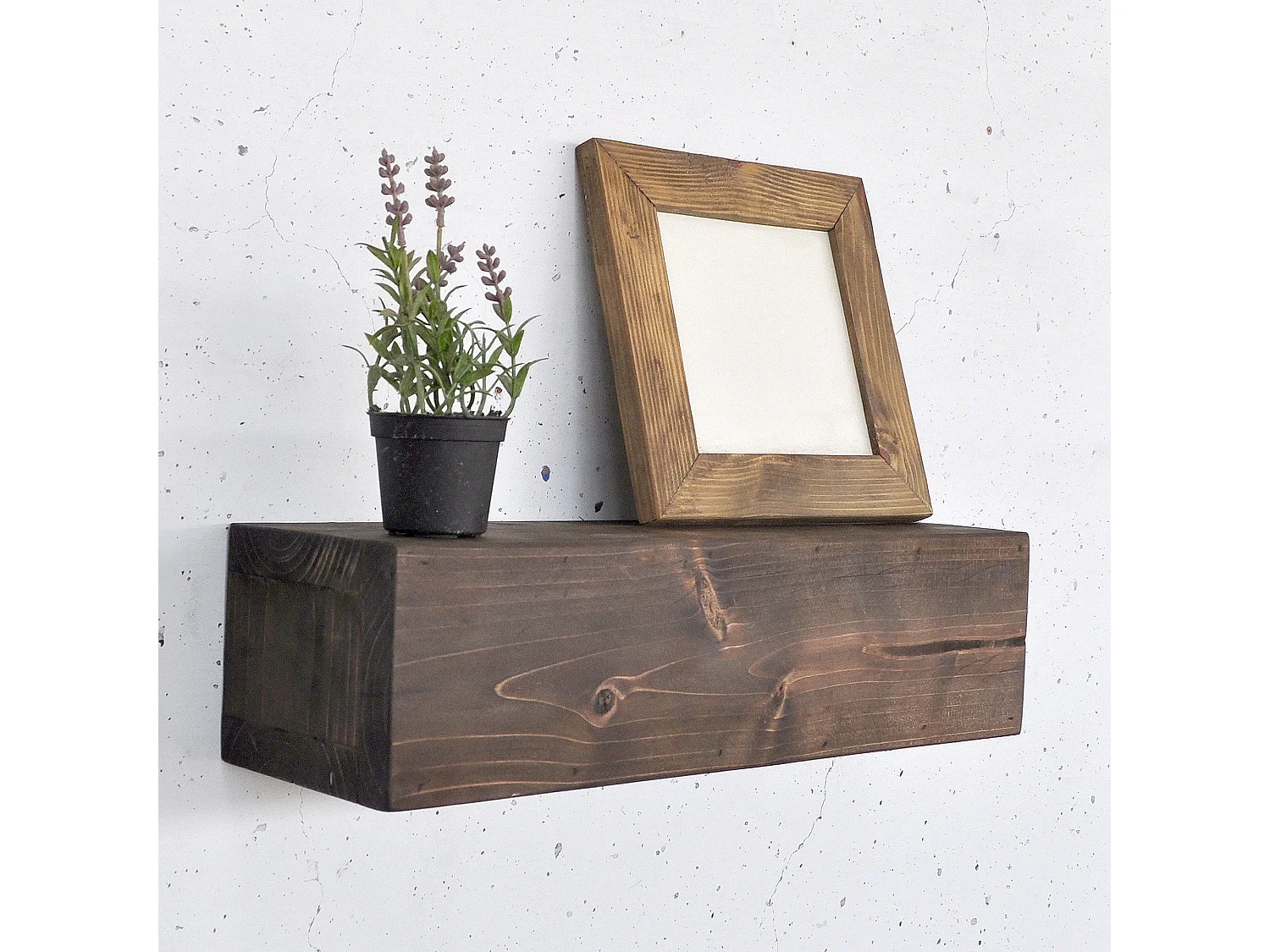 Wandregal aus Holz – 13 cm x 40 cm x 11 cm – Naturholz