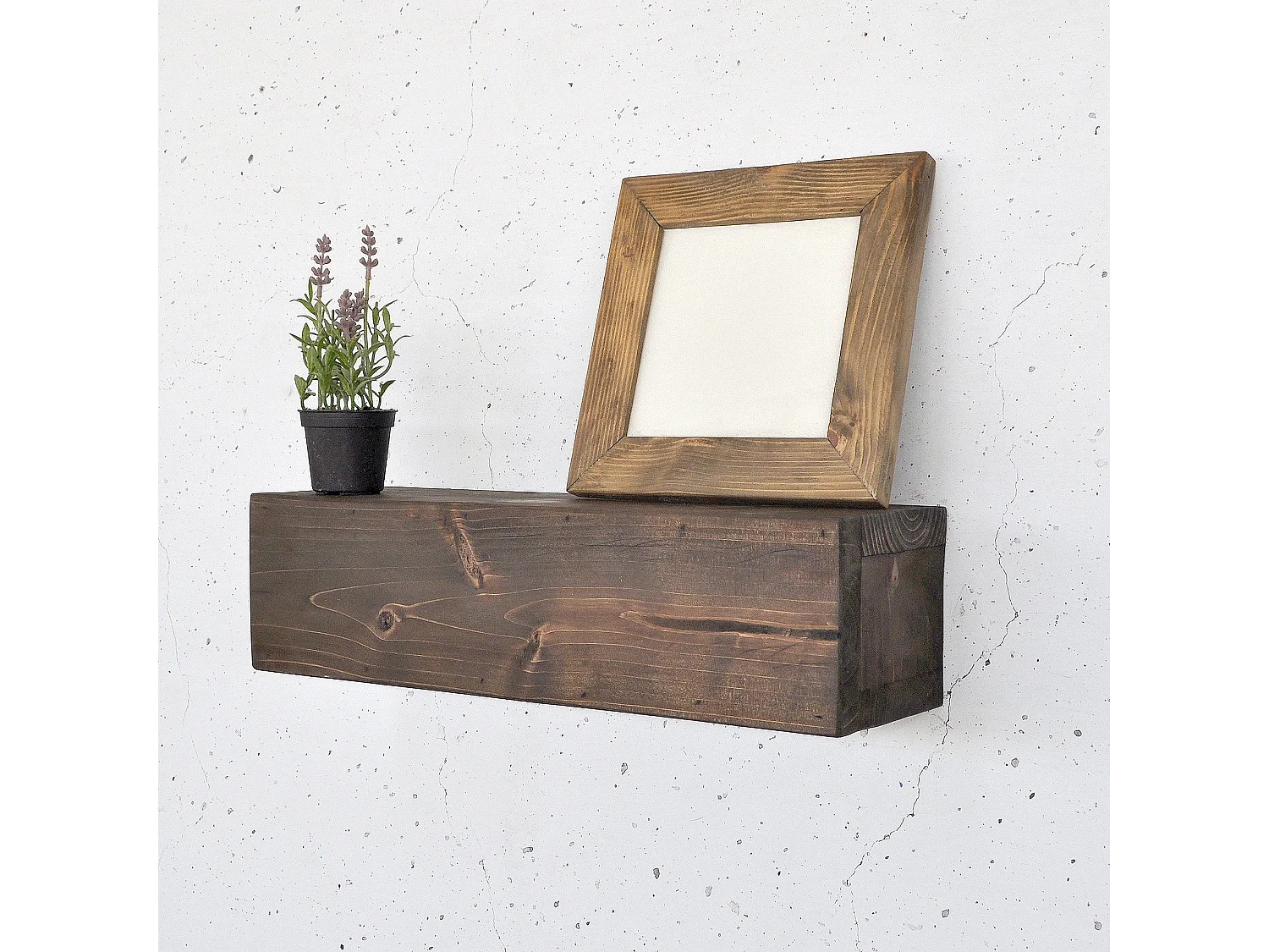 Wandregal aus Holz – 13 cm x 40 cm x 11 cm – Naturholz