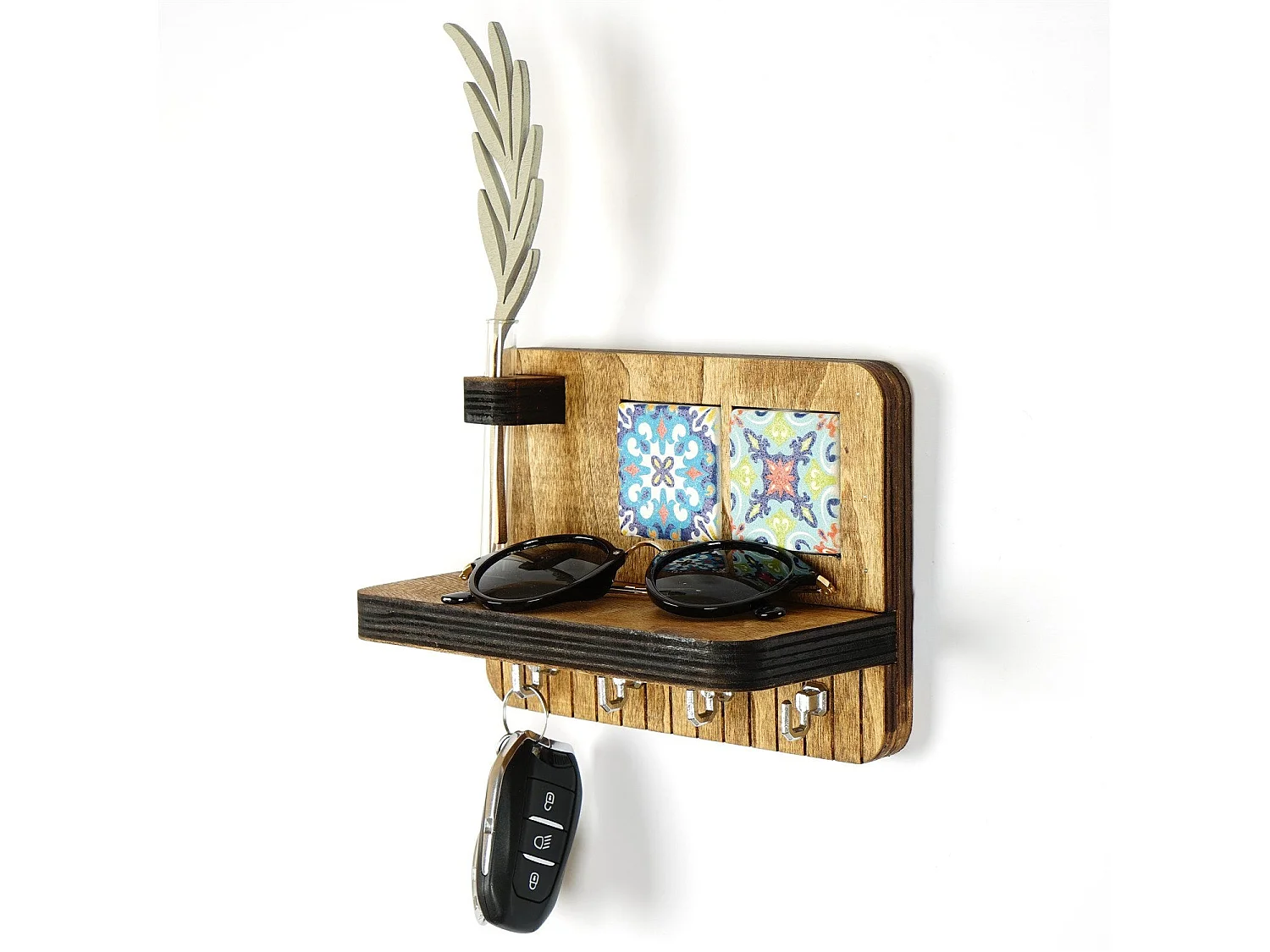 Étagère murale en noyer LAZ170 - 100 % toile 18 mm - 14 x 20 x 9 cm