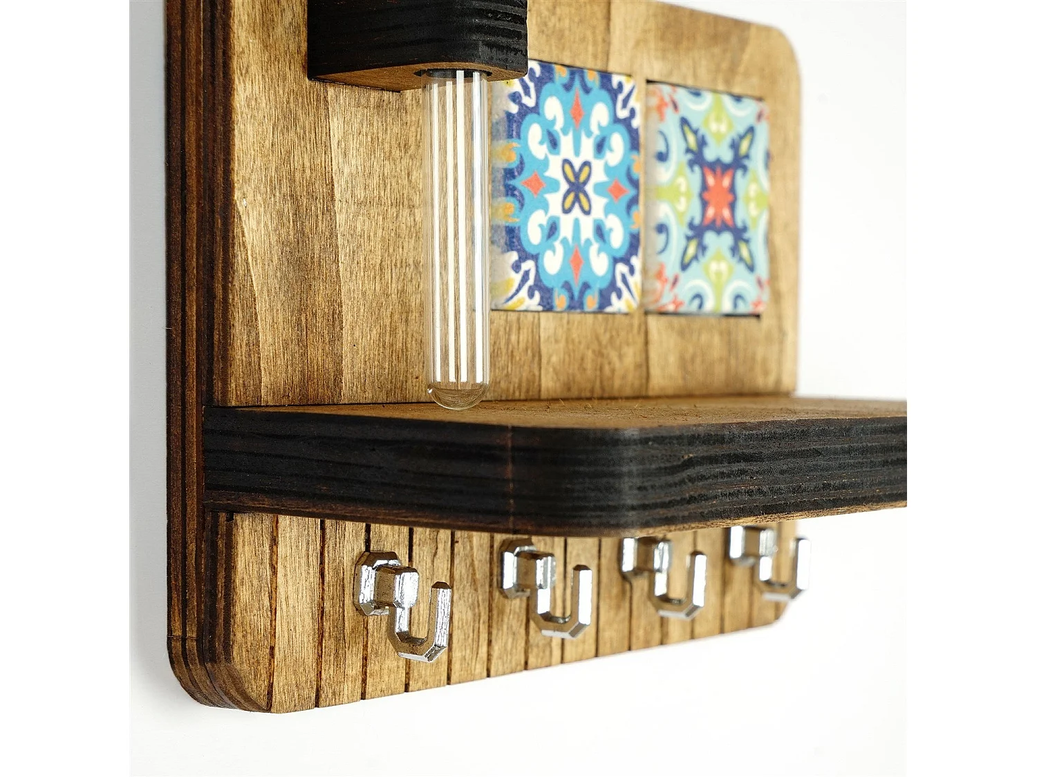 Étagère murale en noyer LAZ170 - 100 % toile 18 mm - 14 x 20 x 9 cm