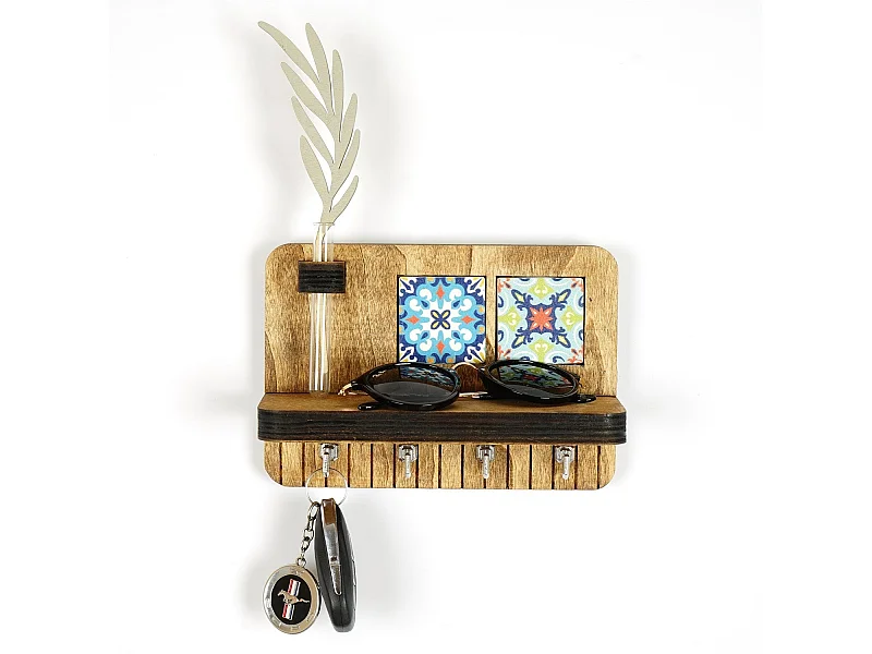 LAZ170 Walnoot Wandplank - 100% 18mm Canvas - 14x20x9cm