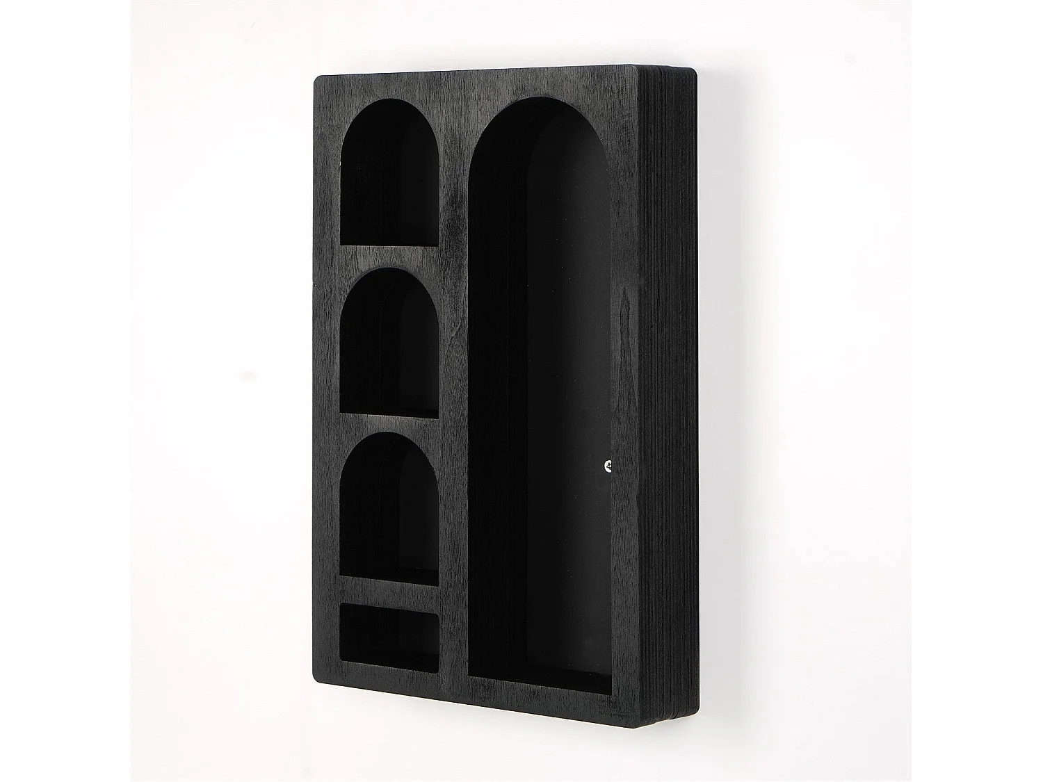 Mensola da parete in legno massello – 26 cm x 40 cm x 6 cm – Nero