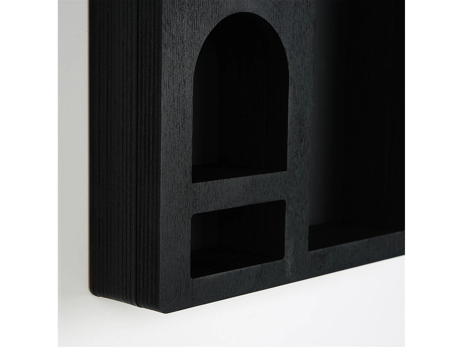 Mensola da parete in legno massello – 26 cm x 40 cm x 6 cm – Nero
