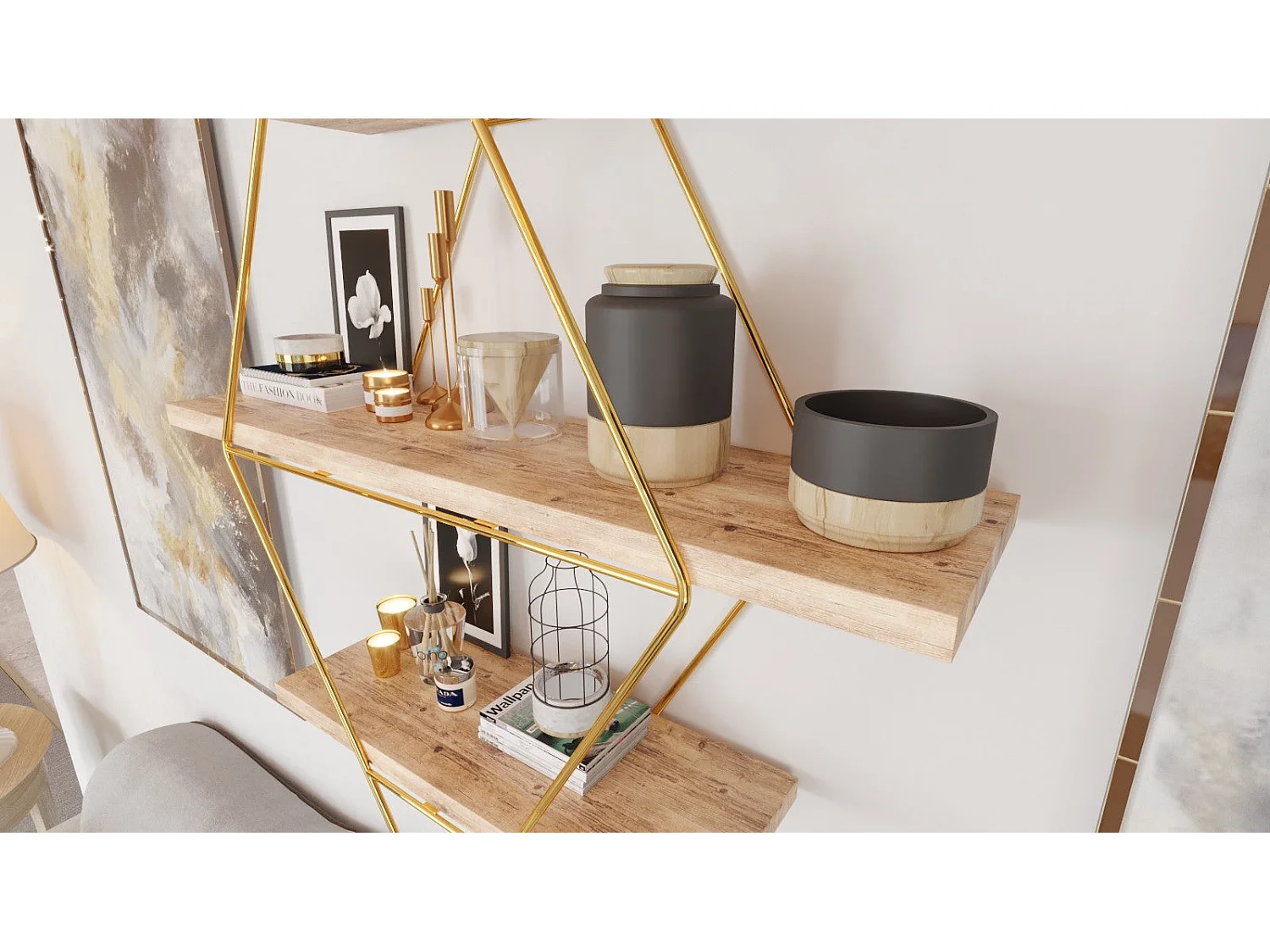 Wandregal-CM-027-SRK-Gold Braun