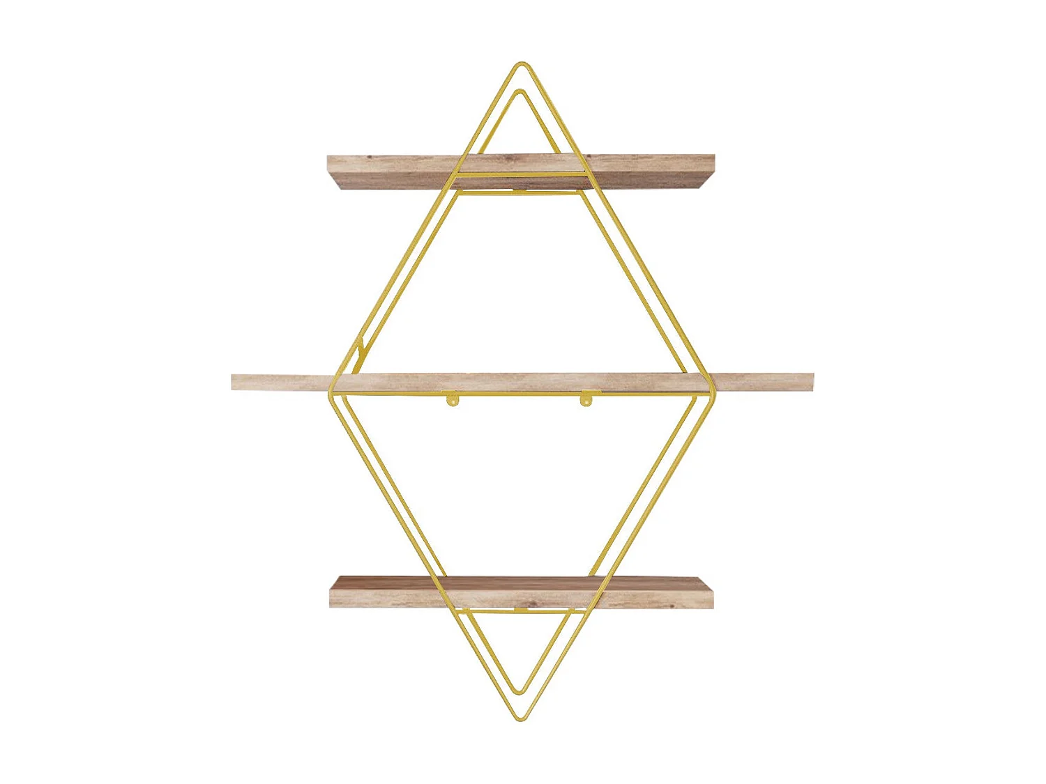 Prateleira de Parede Ymir em Madeira Maciça - Elegante Dourado e Castanho, 70x16x60cm