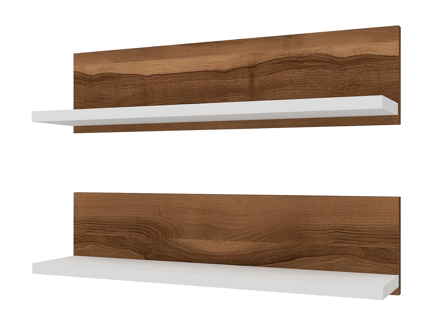 Estante de pared – 60 x 15 x 13 cm – nogal y blanco – madera