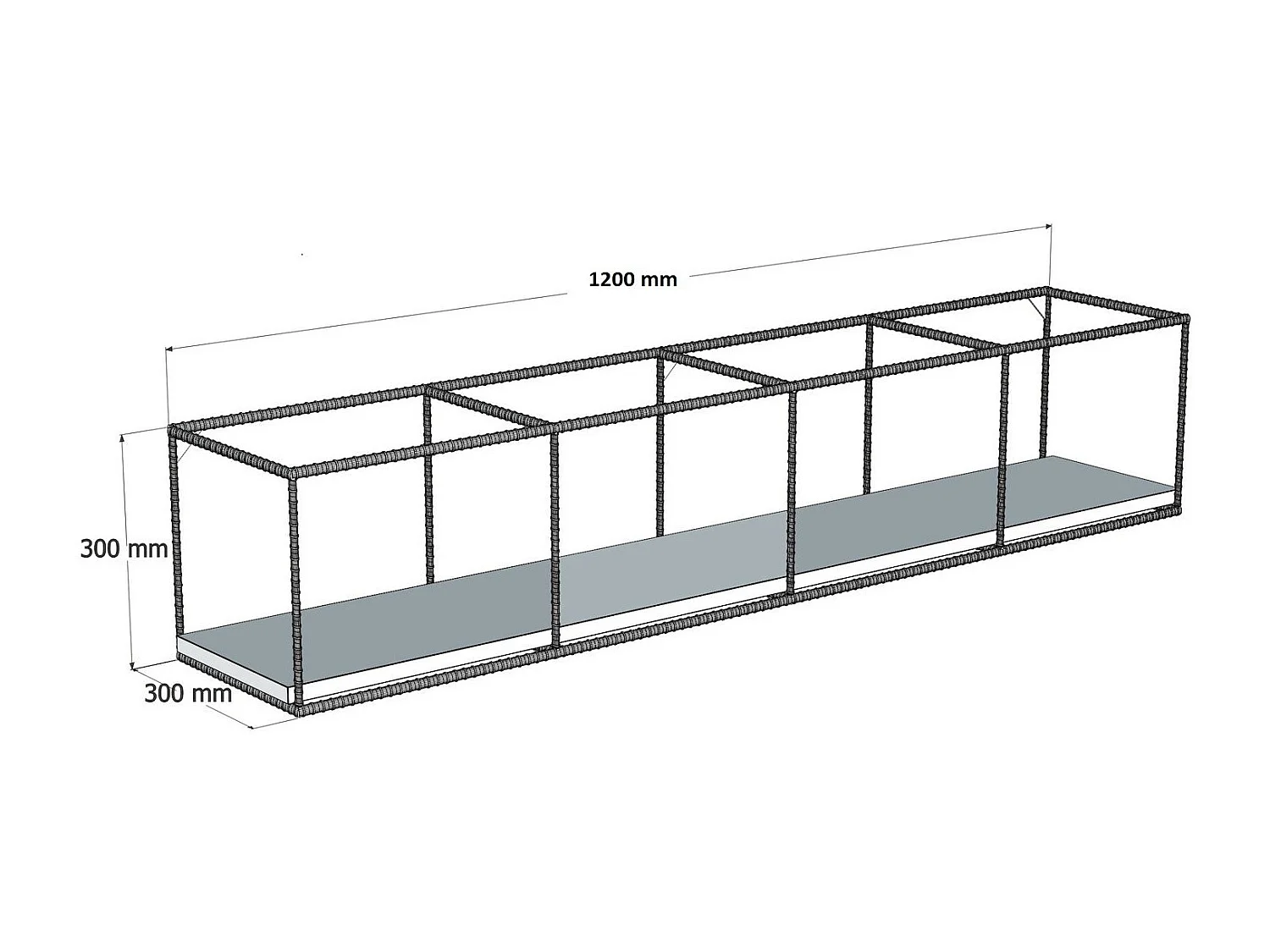 Étagère murale scandinave – 120 cm x 30 cm x 30 cm – Noyer et noir – 100 % pin