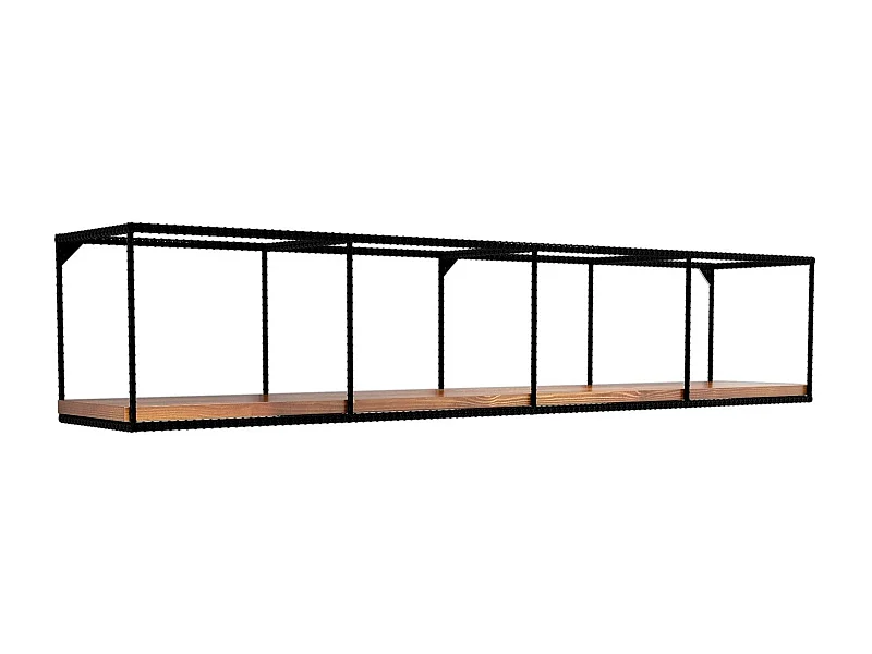 Etagère murale design industriel Miray - L. 120 x H. 30 cm - Noir