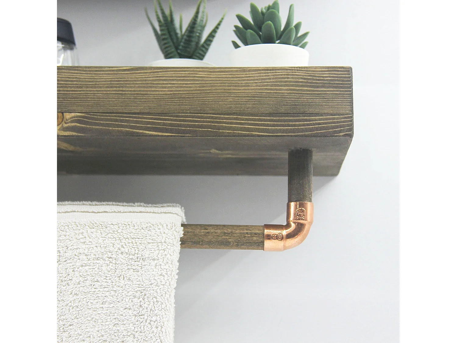 Estante de pared – 50 cm x 15 cm x 15 cm – Nogal – Madera de abeto