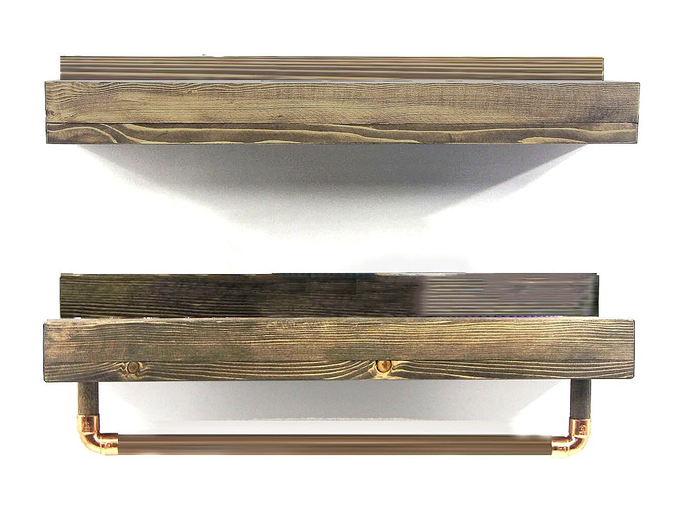 Estante de pared – 50 cm x 15 cm x 15 cm – Nogal – Madera de abeto