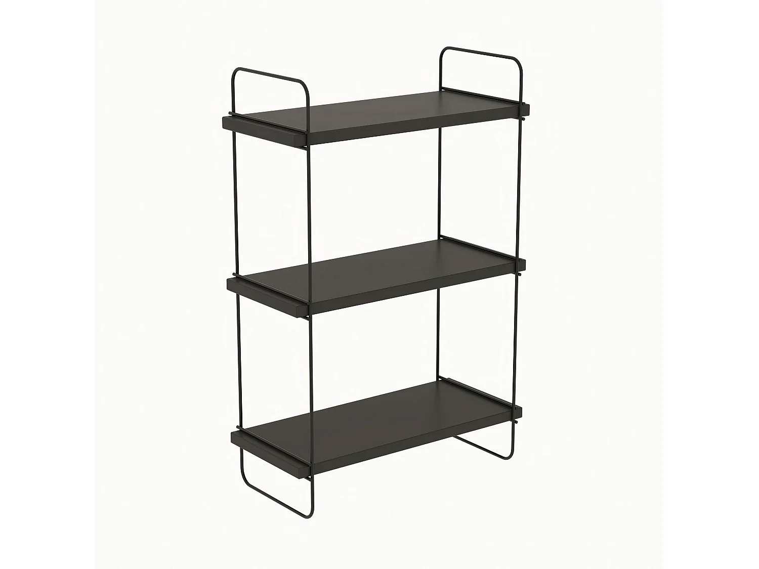 Półka ścienna – 40 x 66 x 20 cm – Antracyt – Płyta wiórowa i metal
