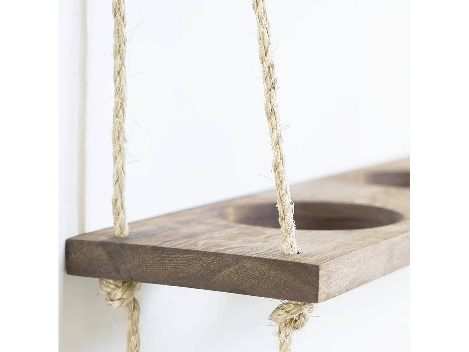 Wandplank van sparrenhout – 60 cm x 13 cm x 1,3 cm – Walnootkleur