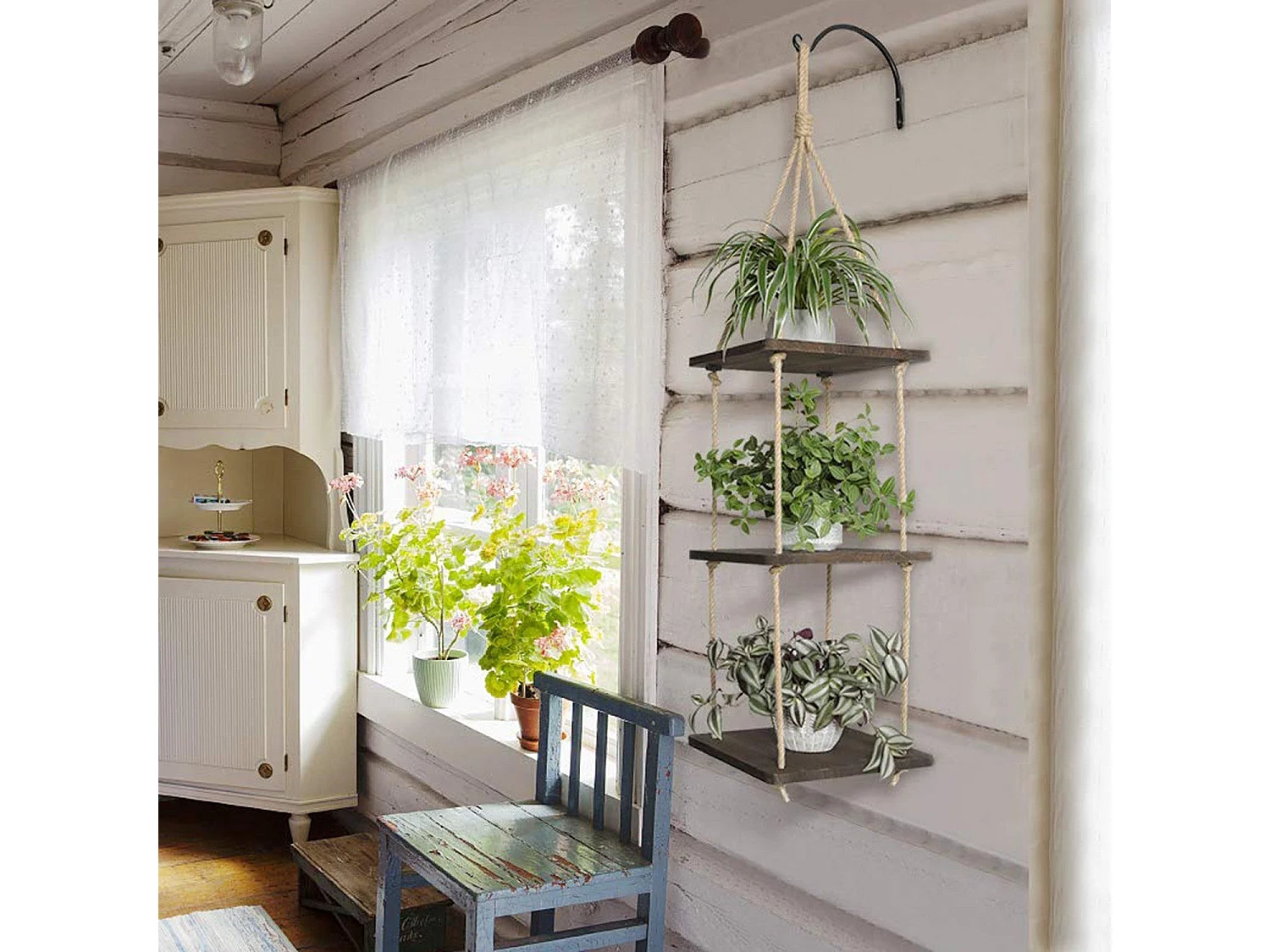 Wandplank – 90 cm x 25 cm x 1,8 cm – Walnootkleur – Dennenhout