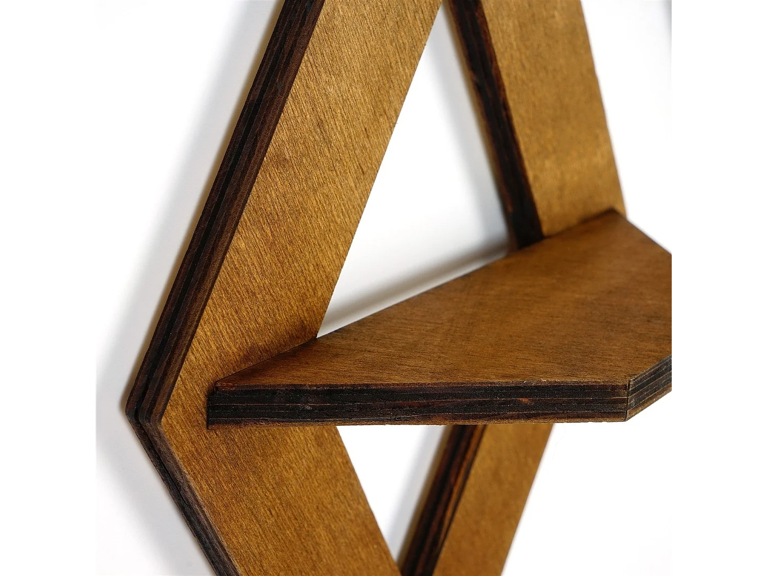Étagère murale – 38 x 23 x 10 cm – Noyer – Contreplaqué